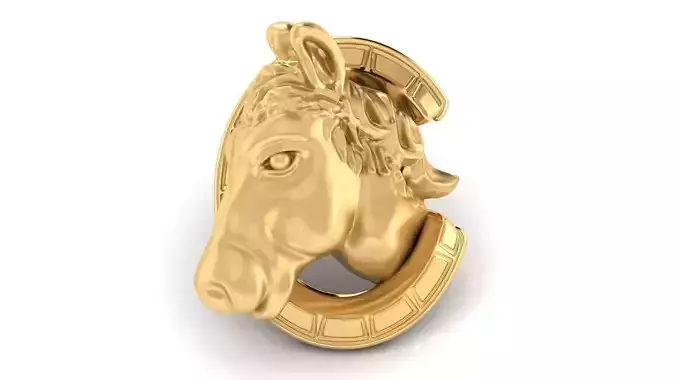 Thrilling horse  earring  pendent cufflinks 3D print model