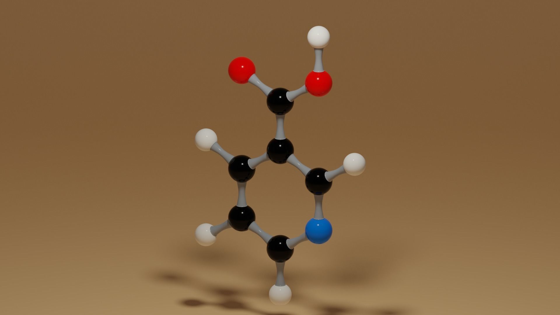 Vitamin B3 Niacin C6H5NO2 Molecule Low-poly 3D model_1