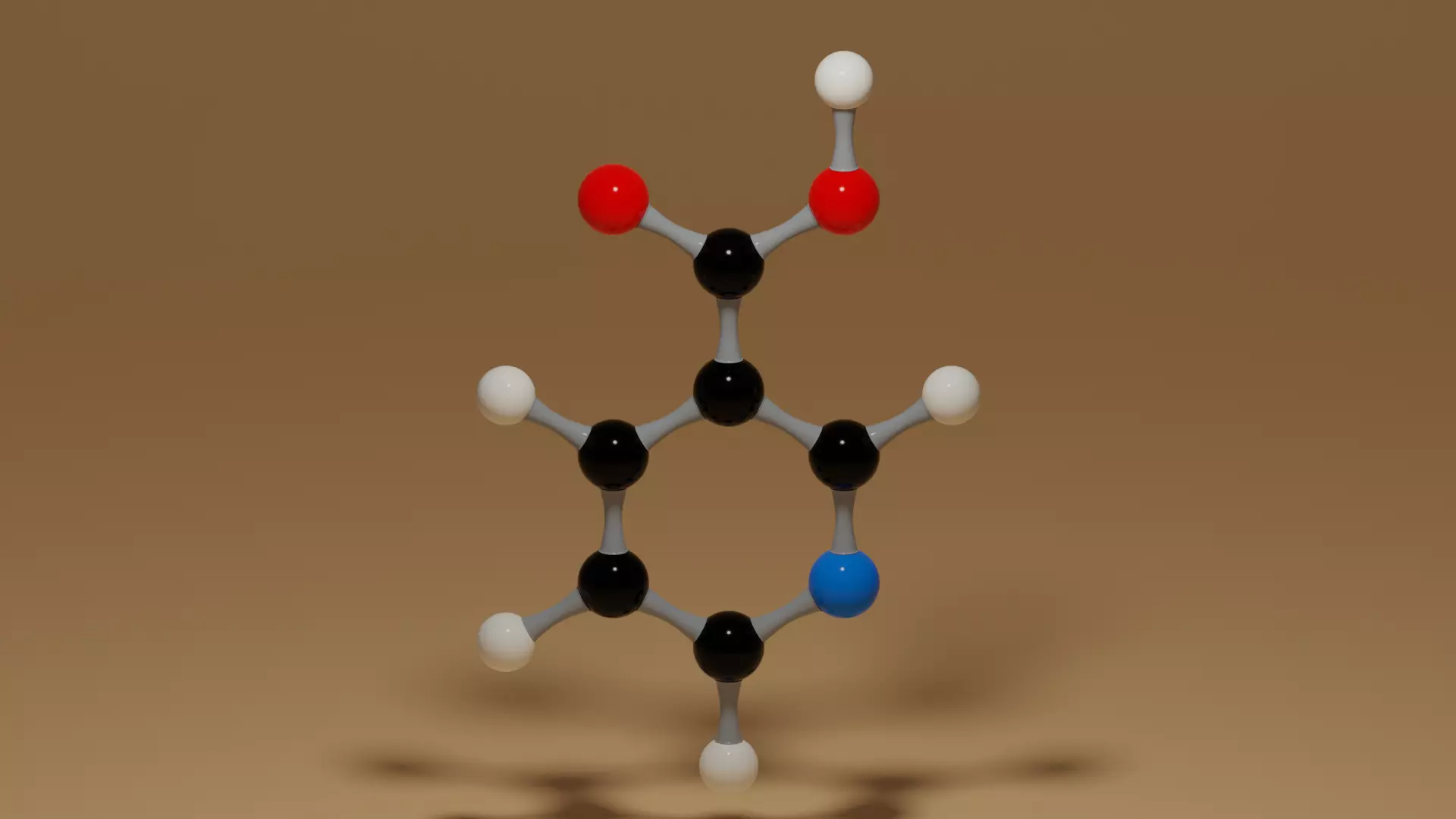Vitamin B3 Niacin C6H5NO2 Molecule Low-poly 3D model_0