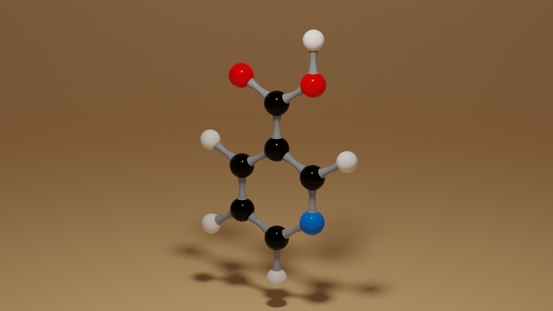Vitamin B3 Niacin C6H5NO2 Molecule Low-poly 3D model_3