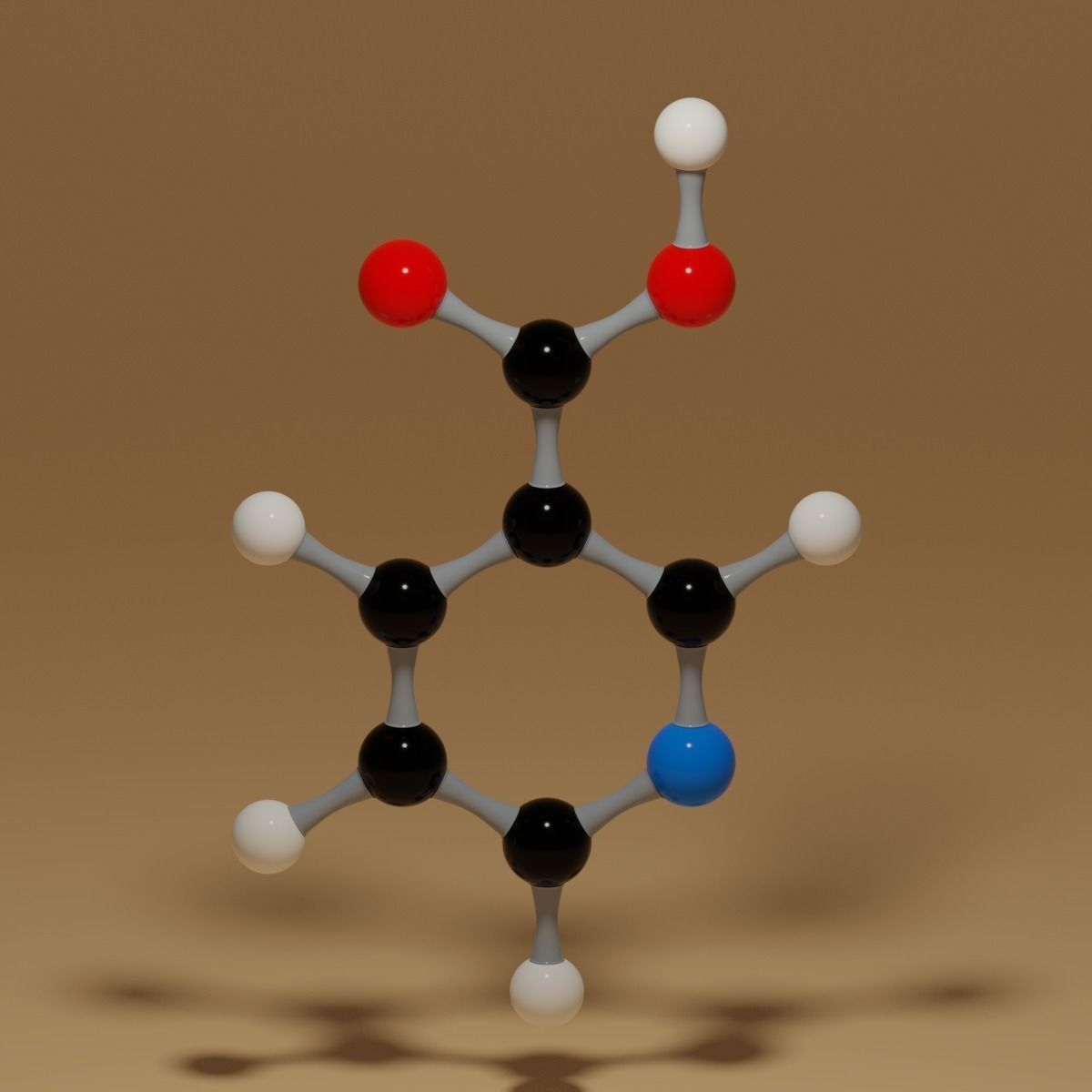 Vitamin B3 Niacin C6H5NO2 Molecule Low-poly 3D model_8
