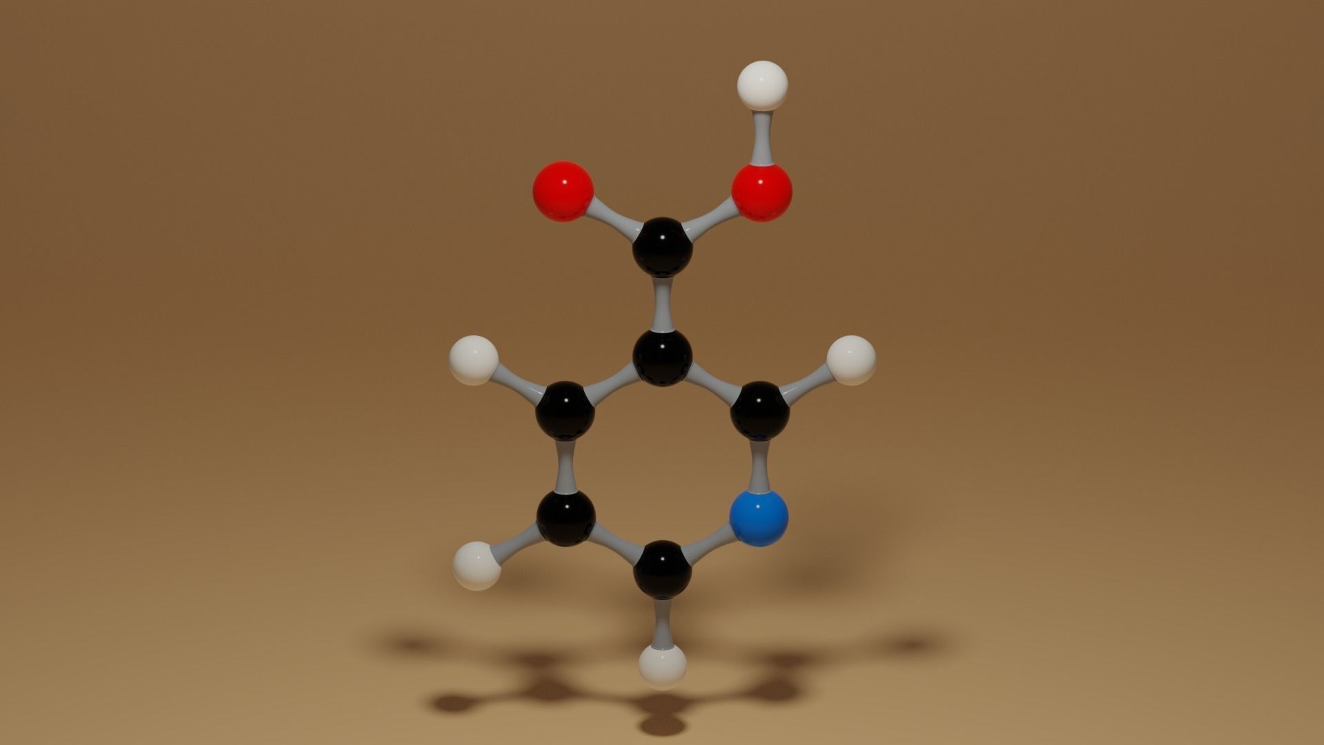 Vitamin B3 Niacin C6H5NO2 Molecule Low-poly 3D model_2