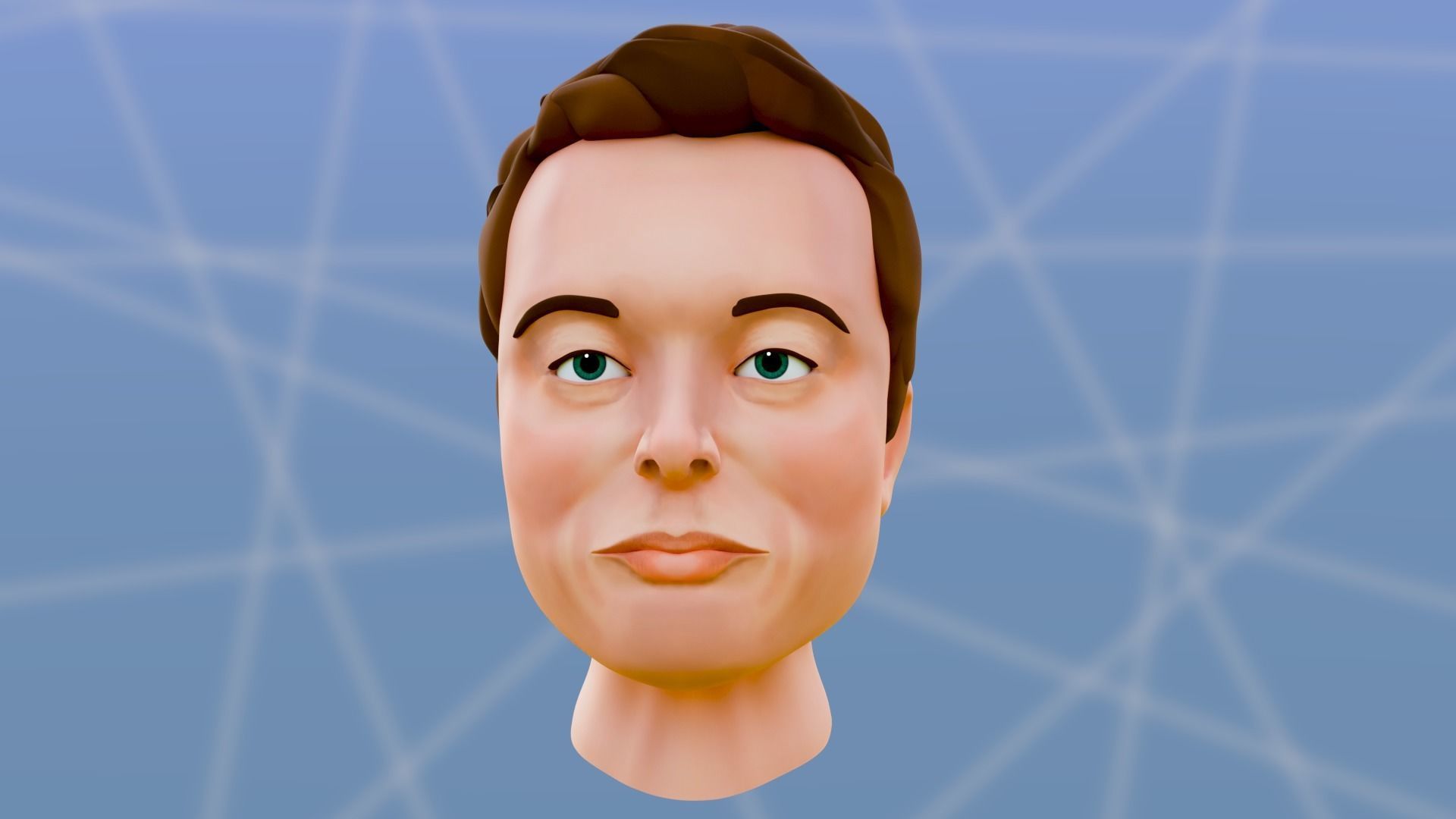 Elon Musk - Cartoon Character Head 3D model_16