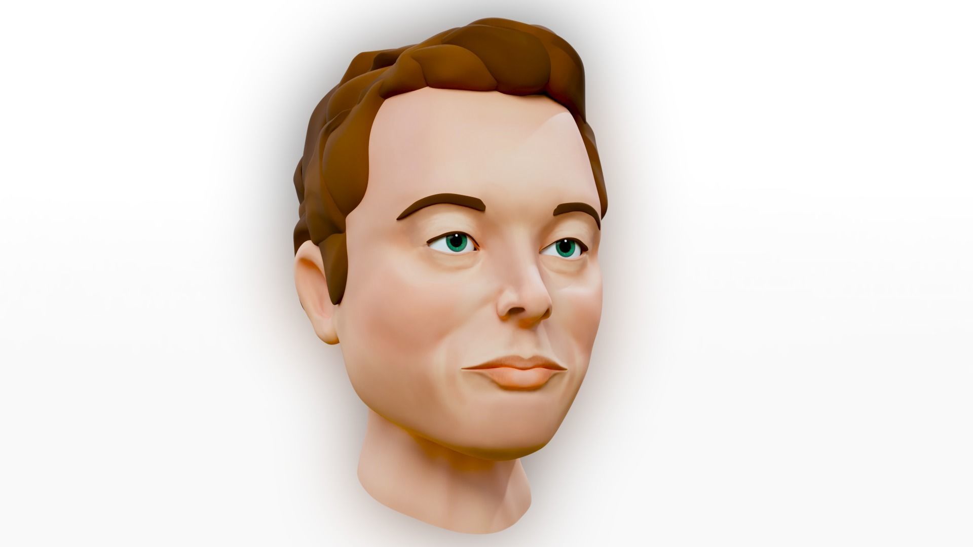 Elon Musk - Cartoon Character Head 3D model_4
