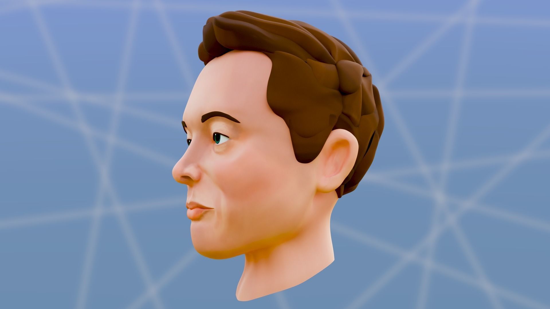 Elon Musk - Cartoon Character Head 3D model_15