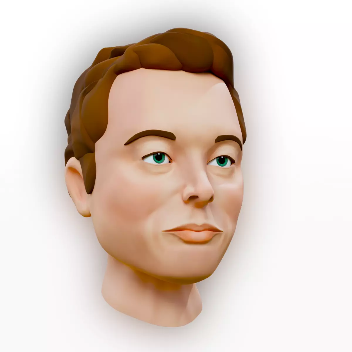 Elon Musk - Cartoon Character Head 3D model_0