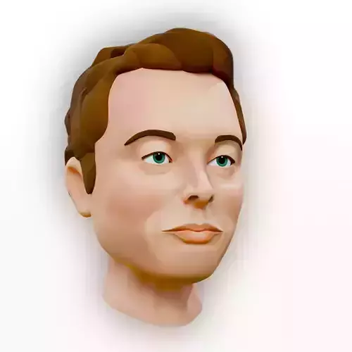 Elon Musk - Cartoon Character Head 3D model