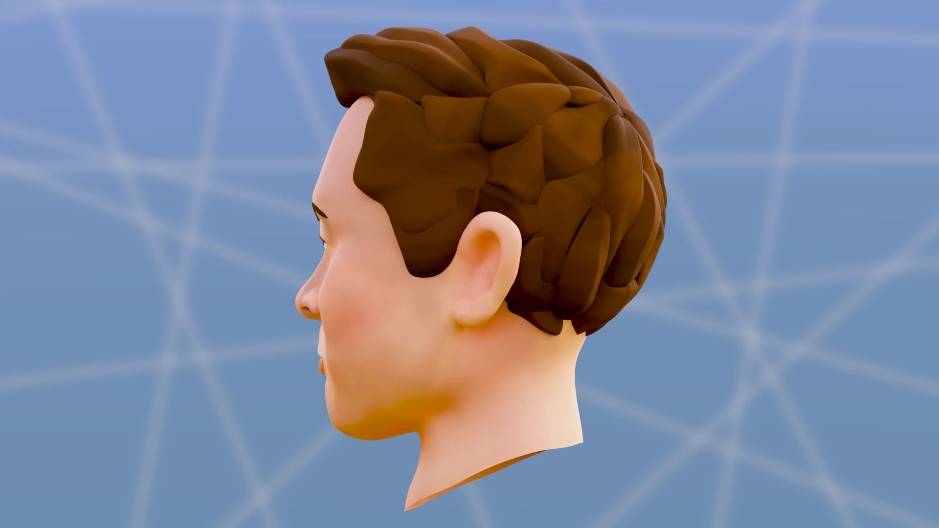 Elon Musk - Cartoon Character Head 3D model_13