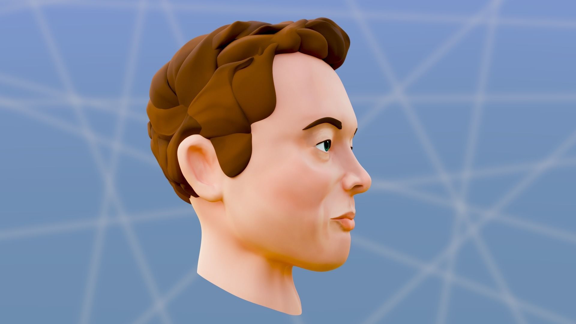 Elon Musk - Cartoon Character Head 3D model_18