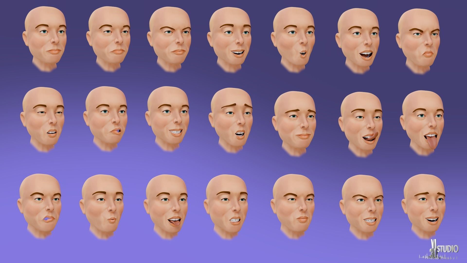 Elon Musk - Cartoon Character Head 3D model_25