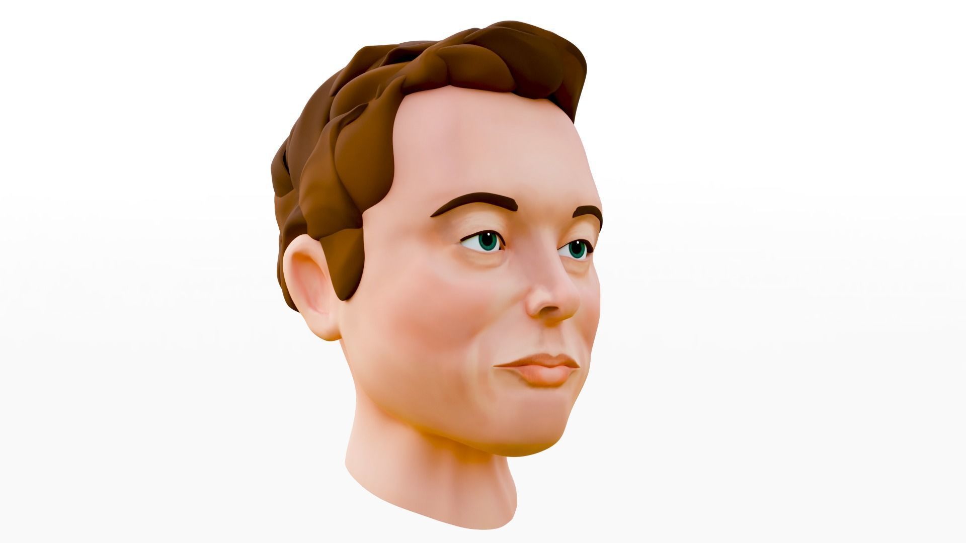 Elon Musk - Cartoon Character Head 3D model_5