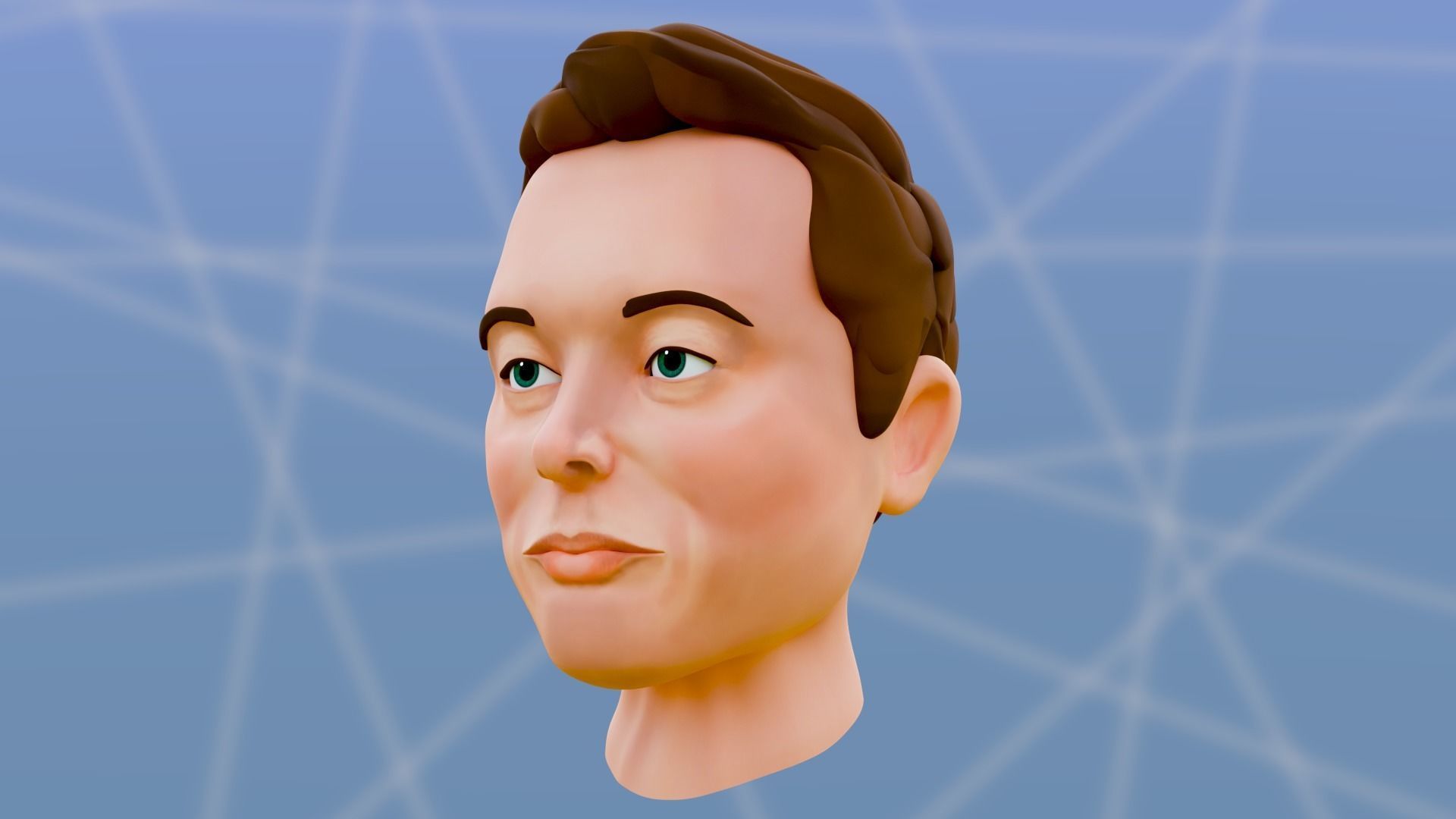 Elon Musk - Cartoon Character Head 3D model_14