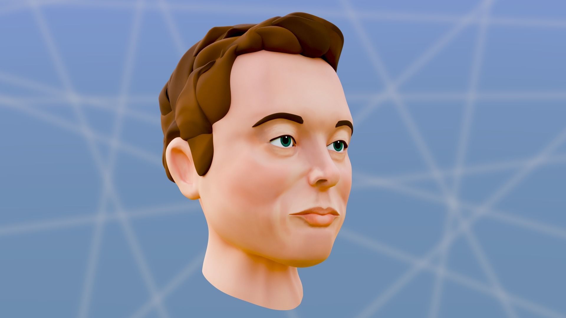 Elon Musk - Cartoon Character Head 3D model_17