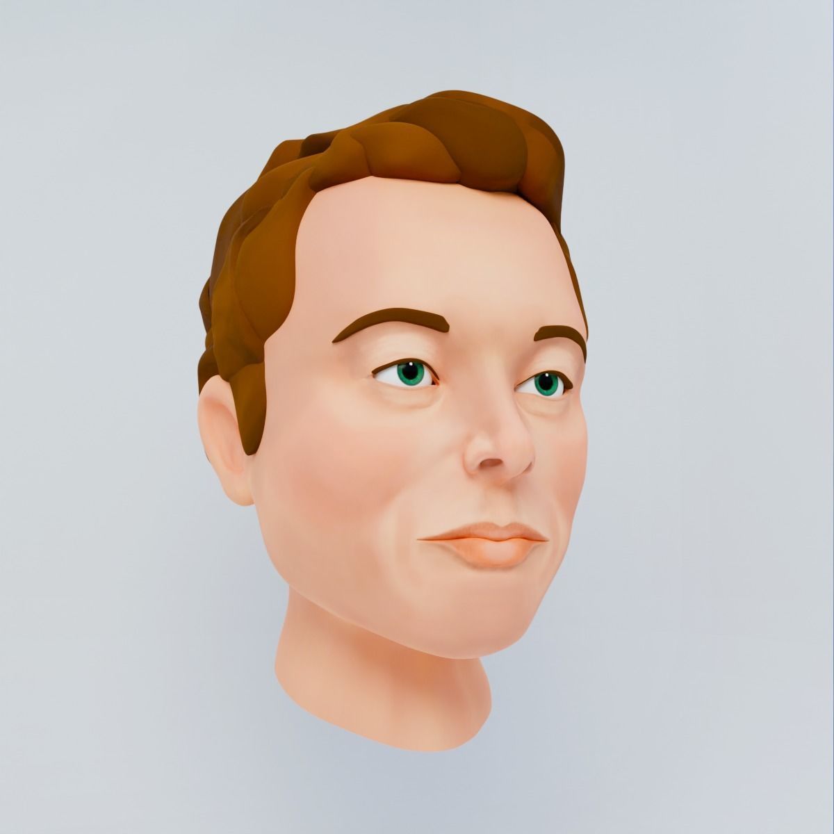 Elon Musk - Cartoon Character Head 3D model_20
