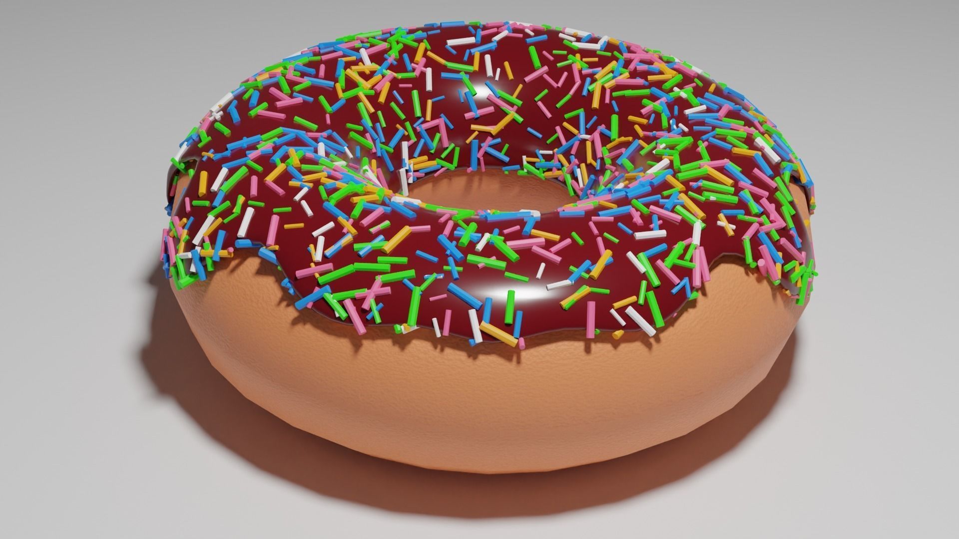 Realistic Donut with sprinkles 3D model_1