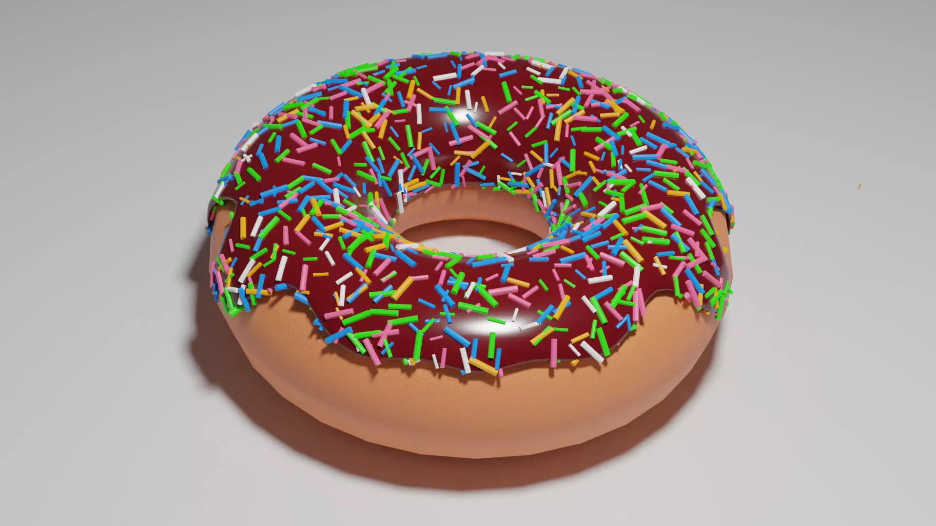 Realistic Donut with sprinkles 3D model_0
