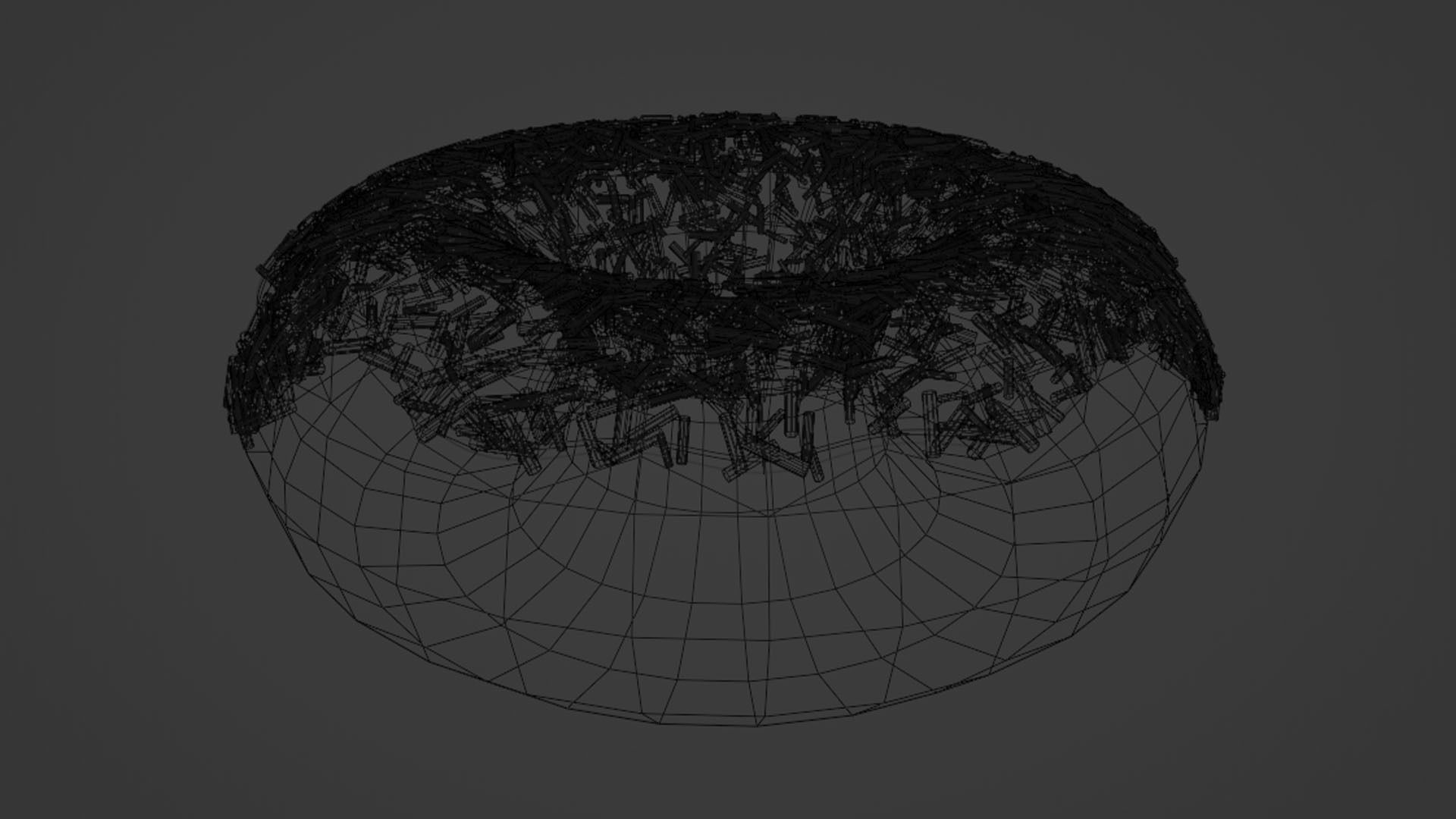 Realistic Donut with sprinkles 3D model_6