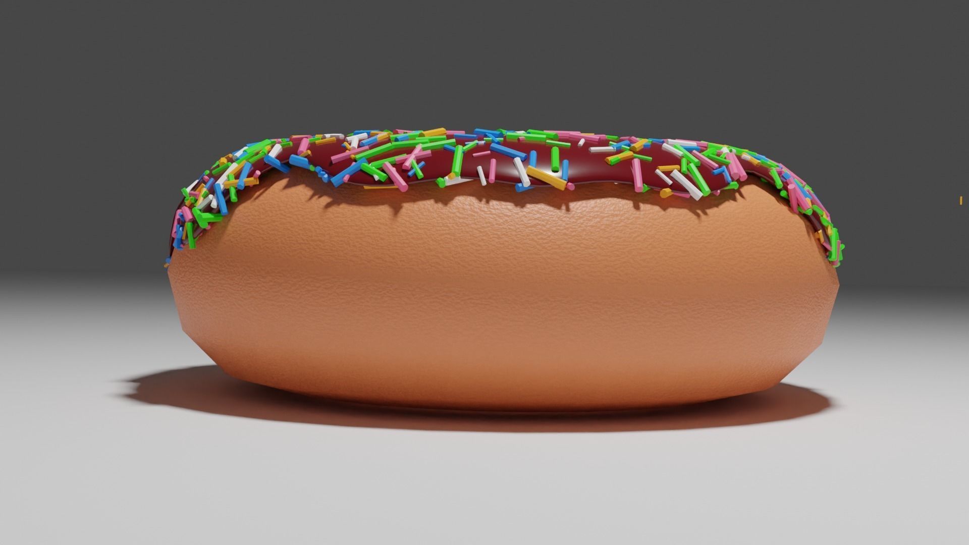 Realistic Donut with sprinkles 3D model_2