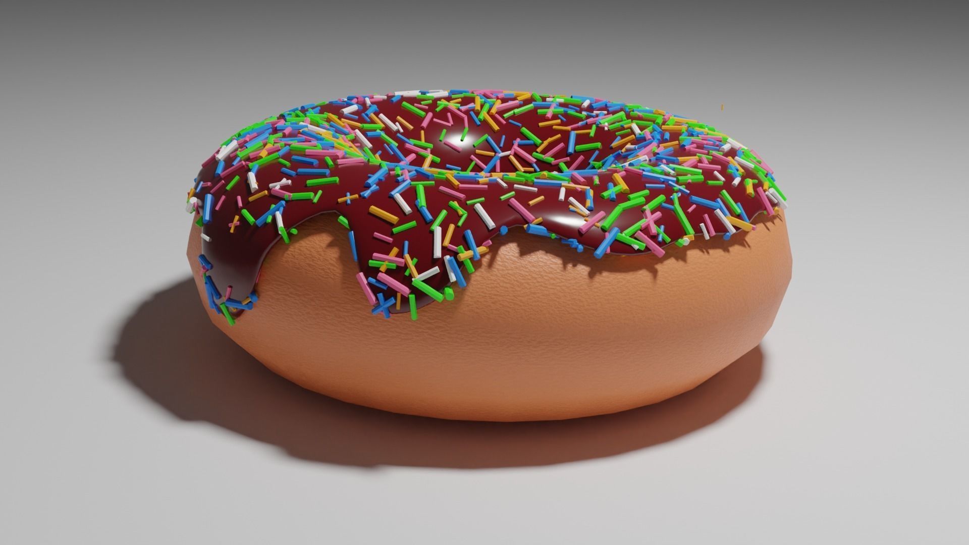 Realistic Donut with sprinkles 3D model_3