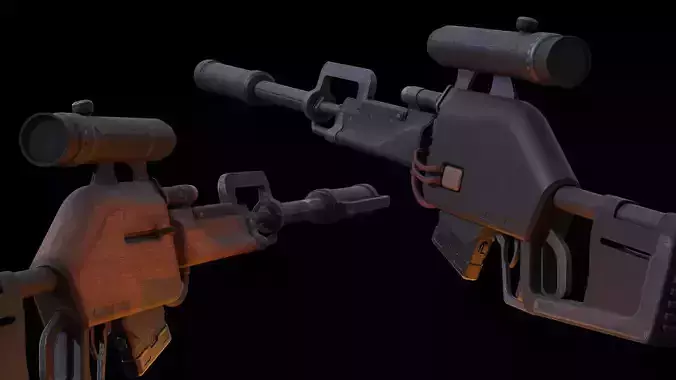 Sniper Rifle Concept Low-poly 3D model Low-poly 3D model