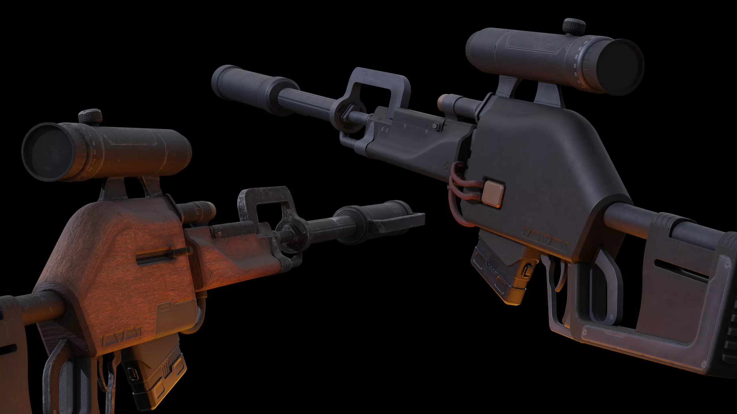 Sniper Rifle Concept Low-poly 3D model Low-poly 3D model_0