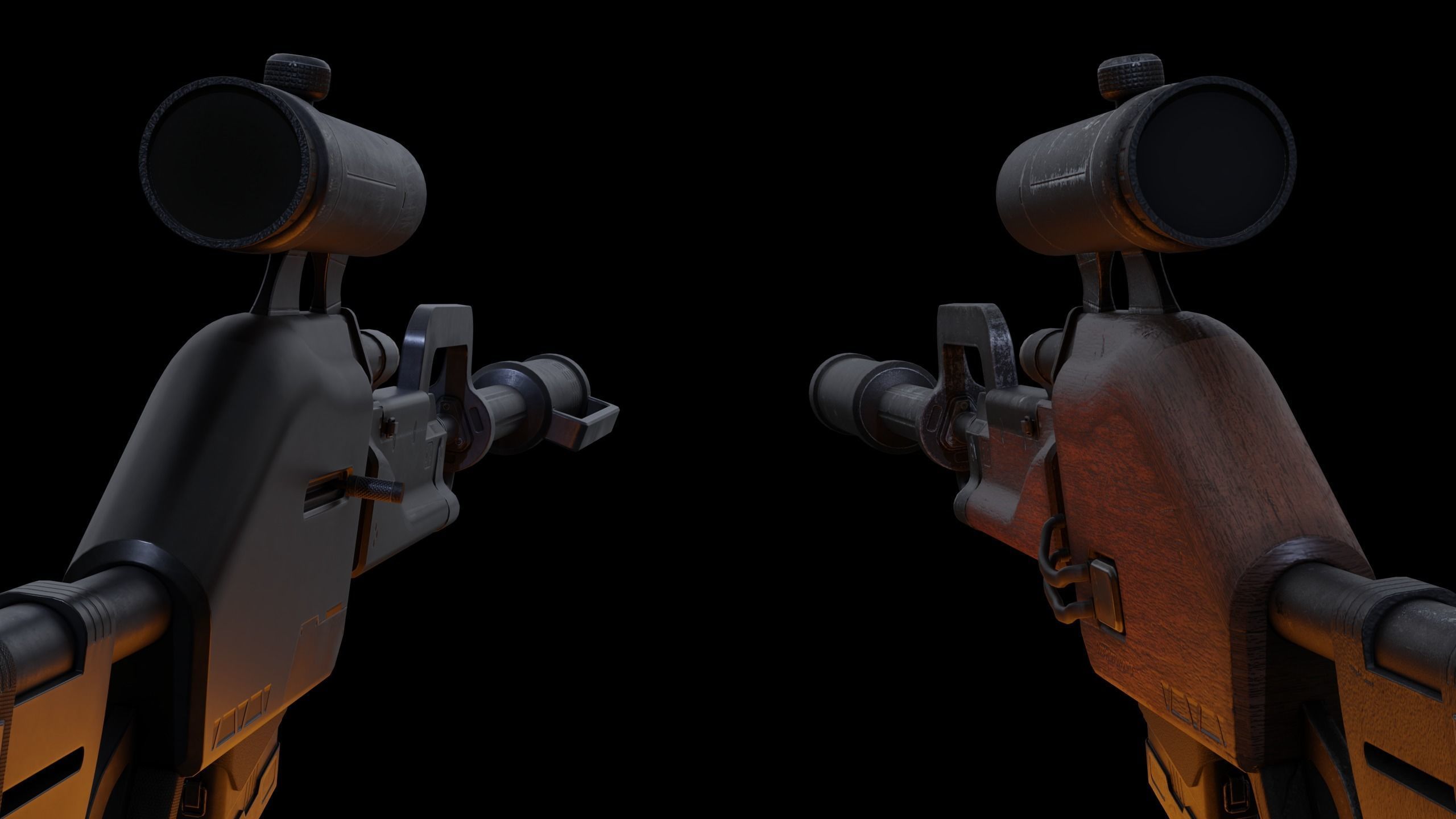 Sniper Rifle Concept Low-poly 3D model Low-poly 3D model_1