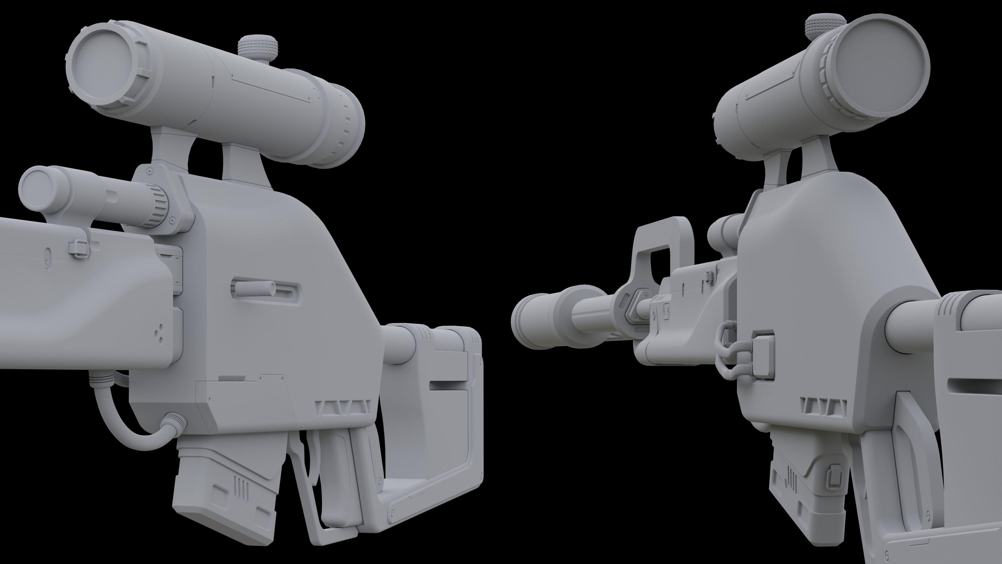 Sniper Rifle Concept Low-poly 3D model Low-poly 3D model_7