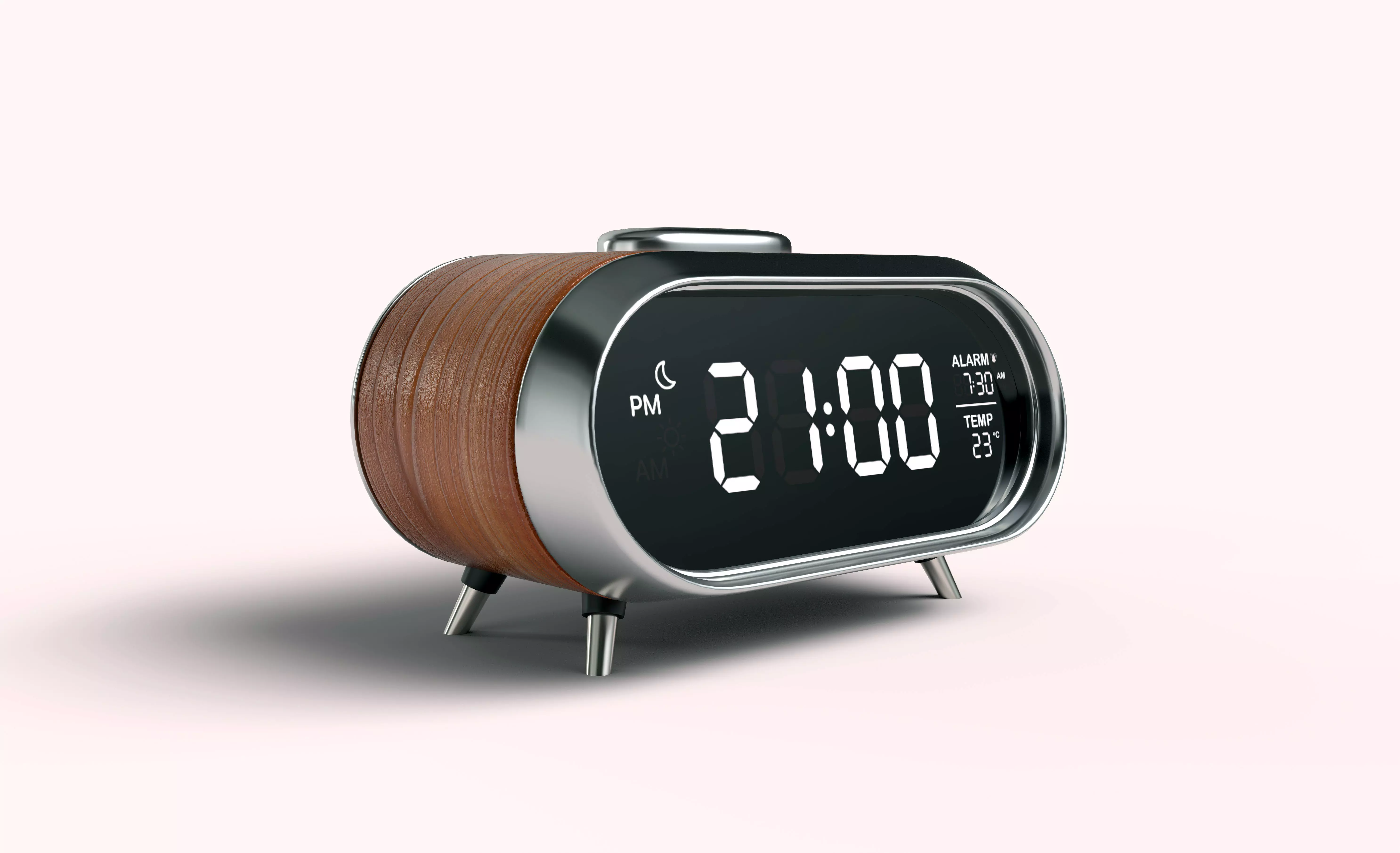 Classic Digital alarm clock 3D model_0