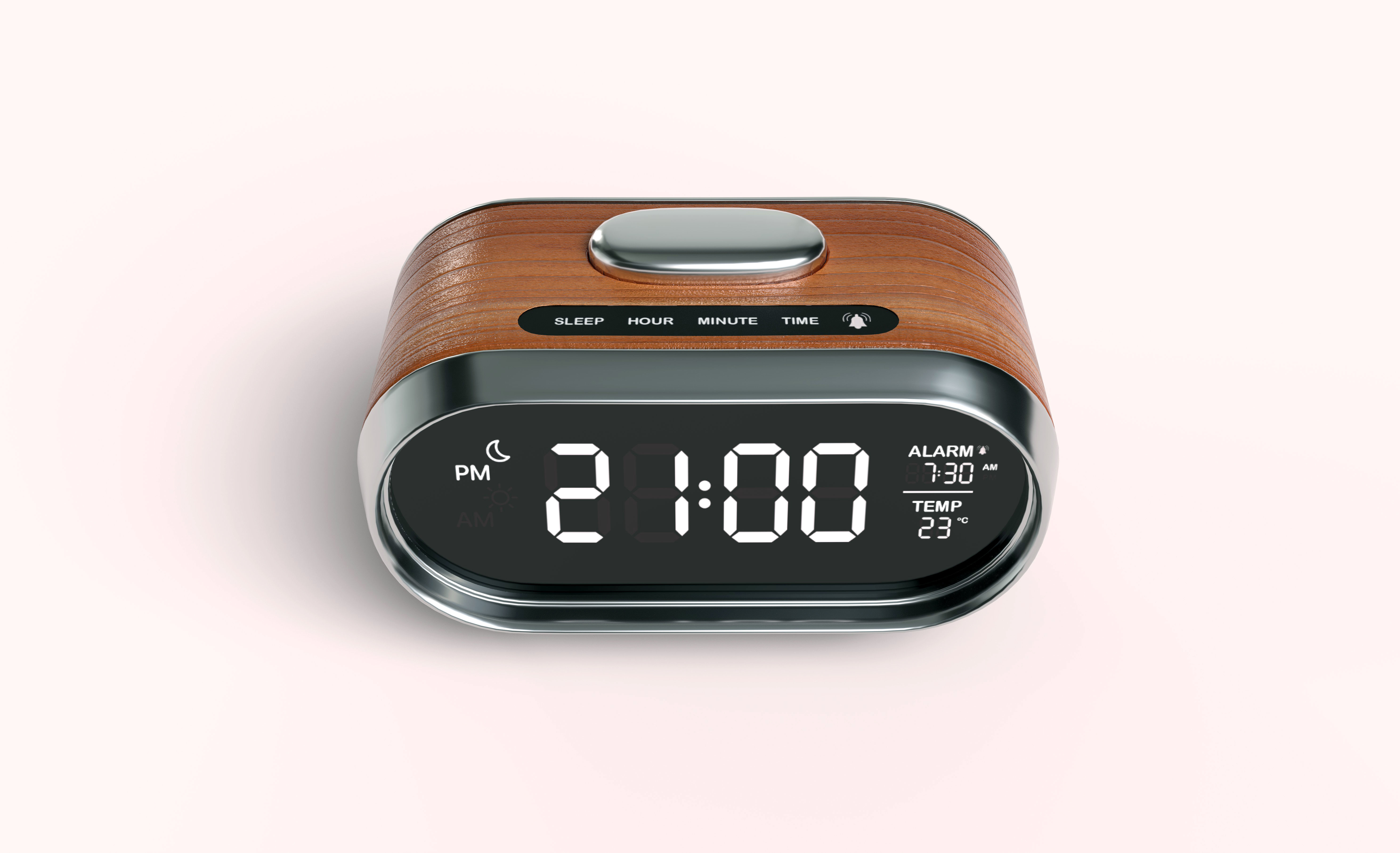 Classic Digital alarm clock 3D model_3