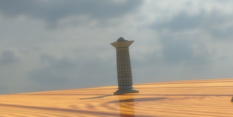 column keychain 3D print model_2