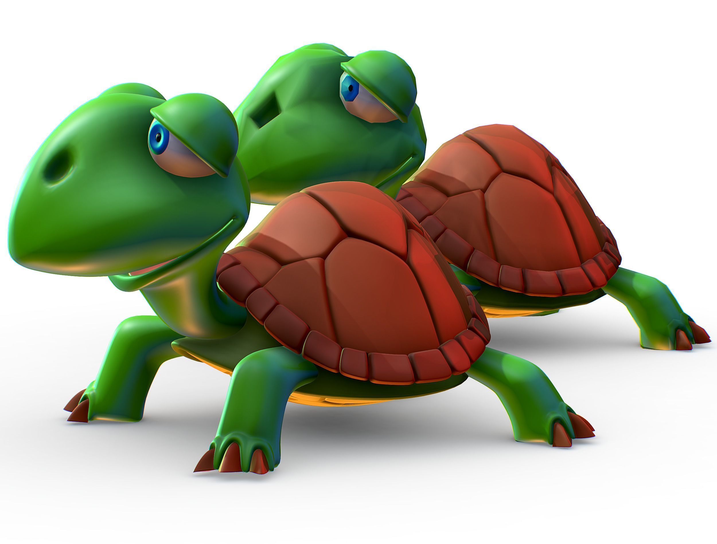 Hi-Poly Subdivision 3D Model Turtle Cartoon Low-poly 3D model_9