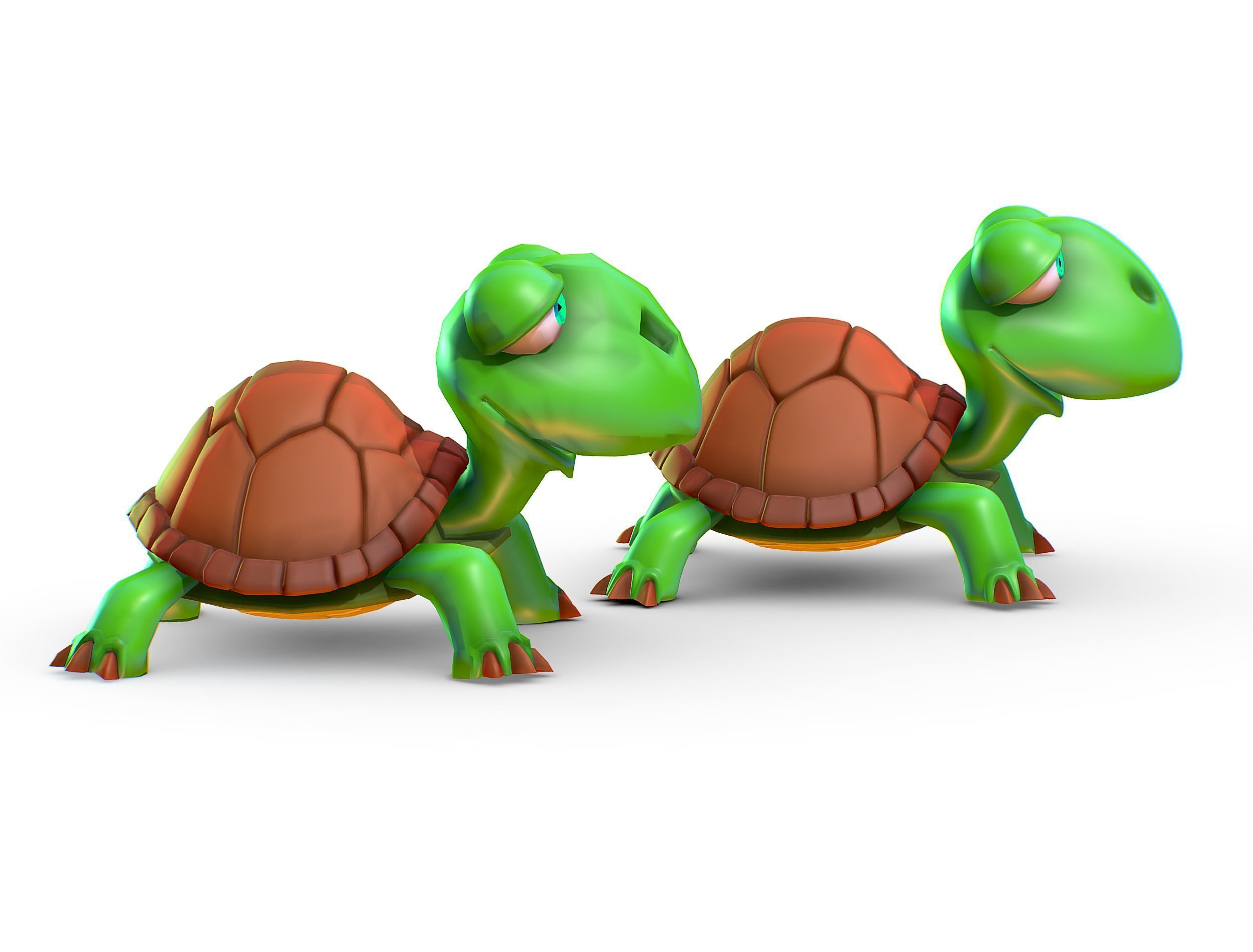 Hi-Poly Subdivision 3D Model Turtle Cartoon Low-poly 3D model_13
