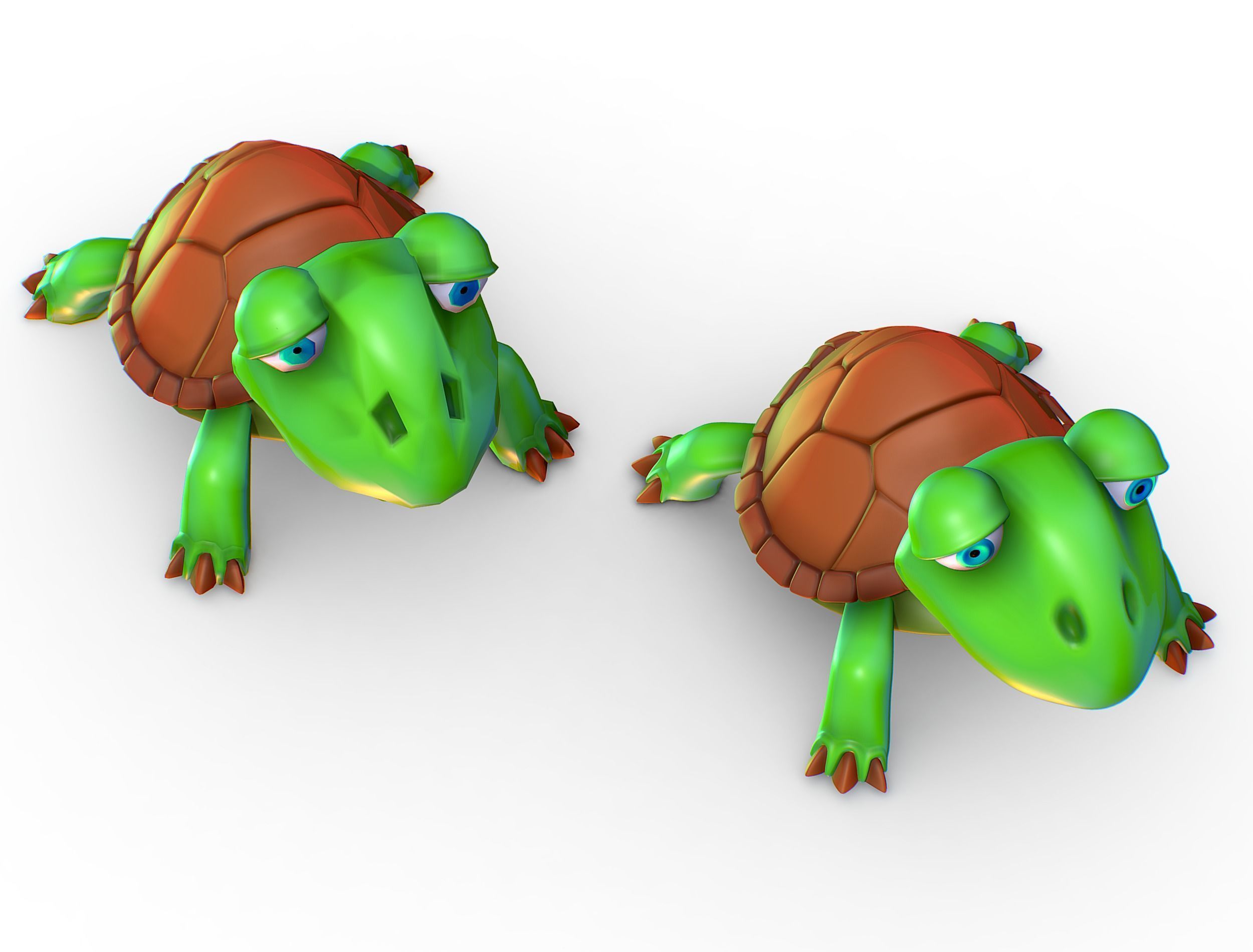 Hi-Poly Subdivision 3D Model Turtle Cartoon Low-poly 3D model_15