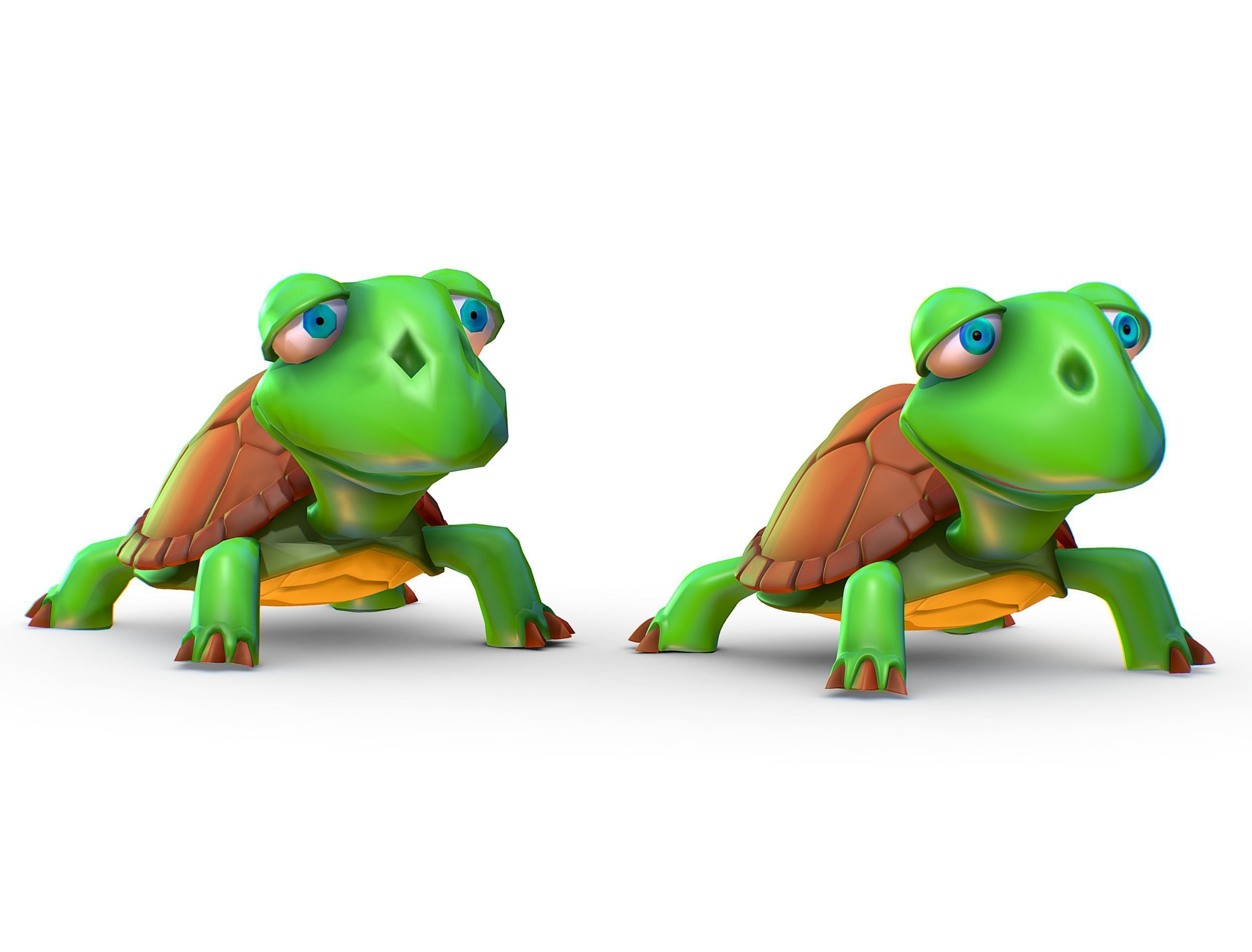 Hi-Poly Subdivision 3D Model Turtle Cartoon Low-poly 3D model_14