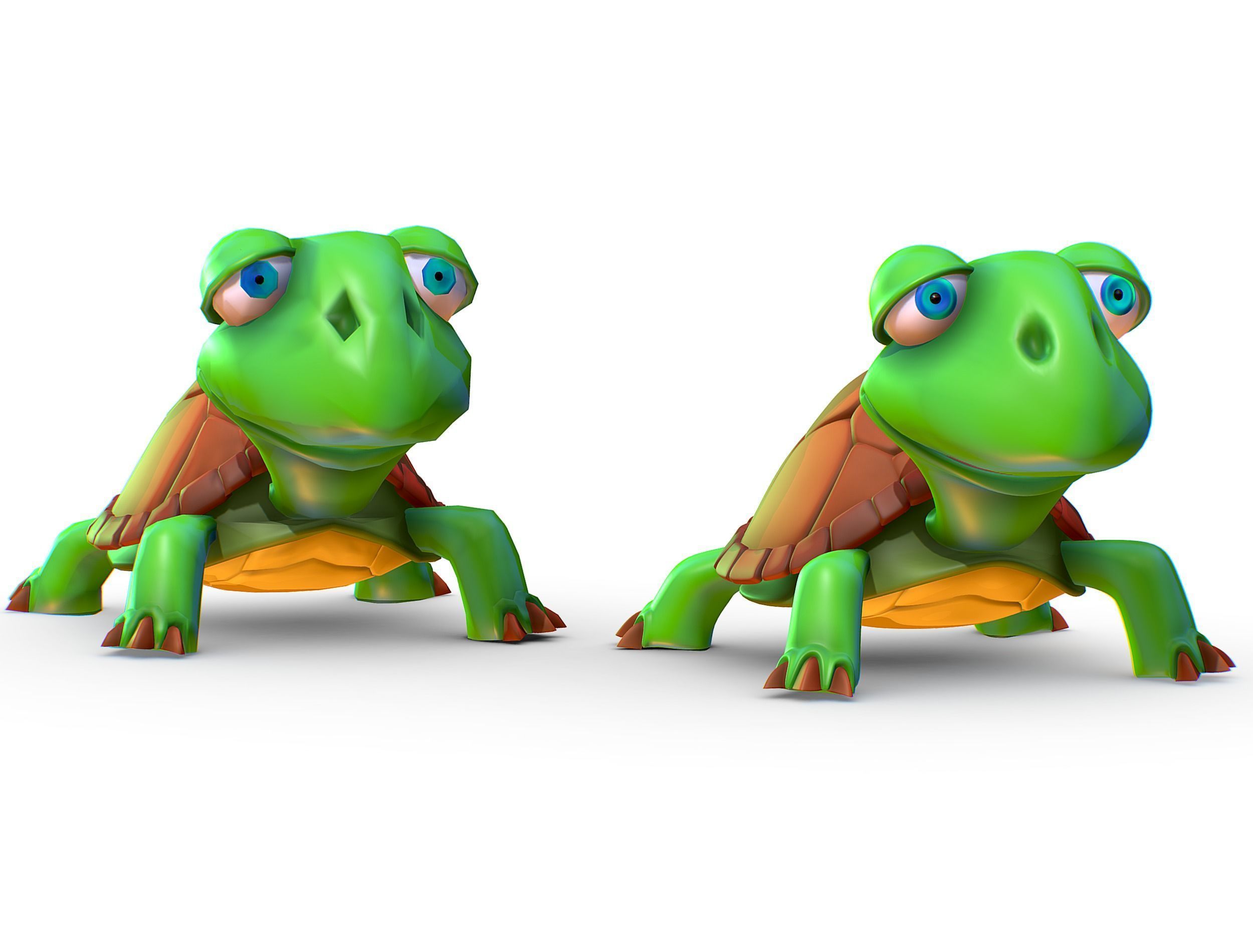 Hi-Poly Subdivision 3D Model Turtle Cartoon Low-poly 3D model_6
