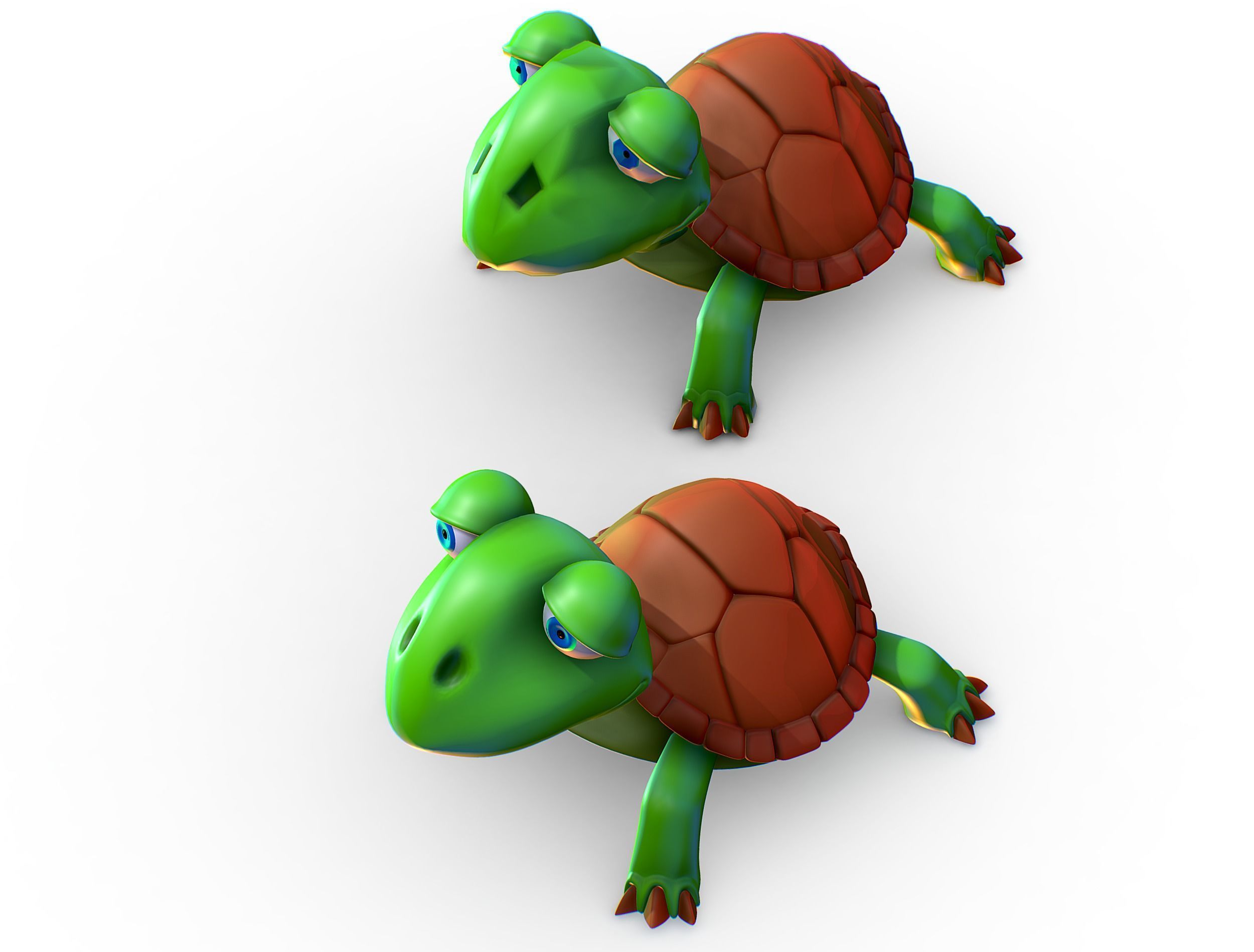 Hi-Poly Subdivision 3D Model Turtle Cartoon Low-poly 3D model_16