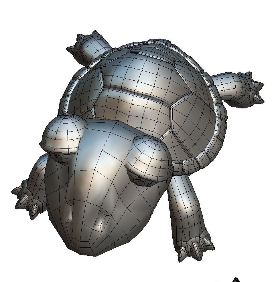 Hi-Poly Subdivision 3D Model Turtle Cartoon Low-poly 3D model_21
