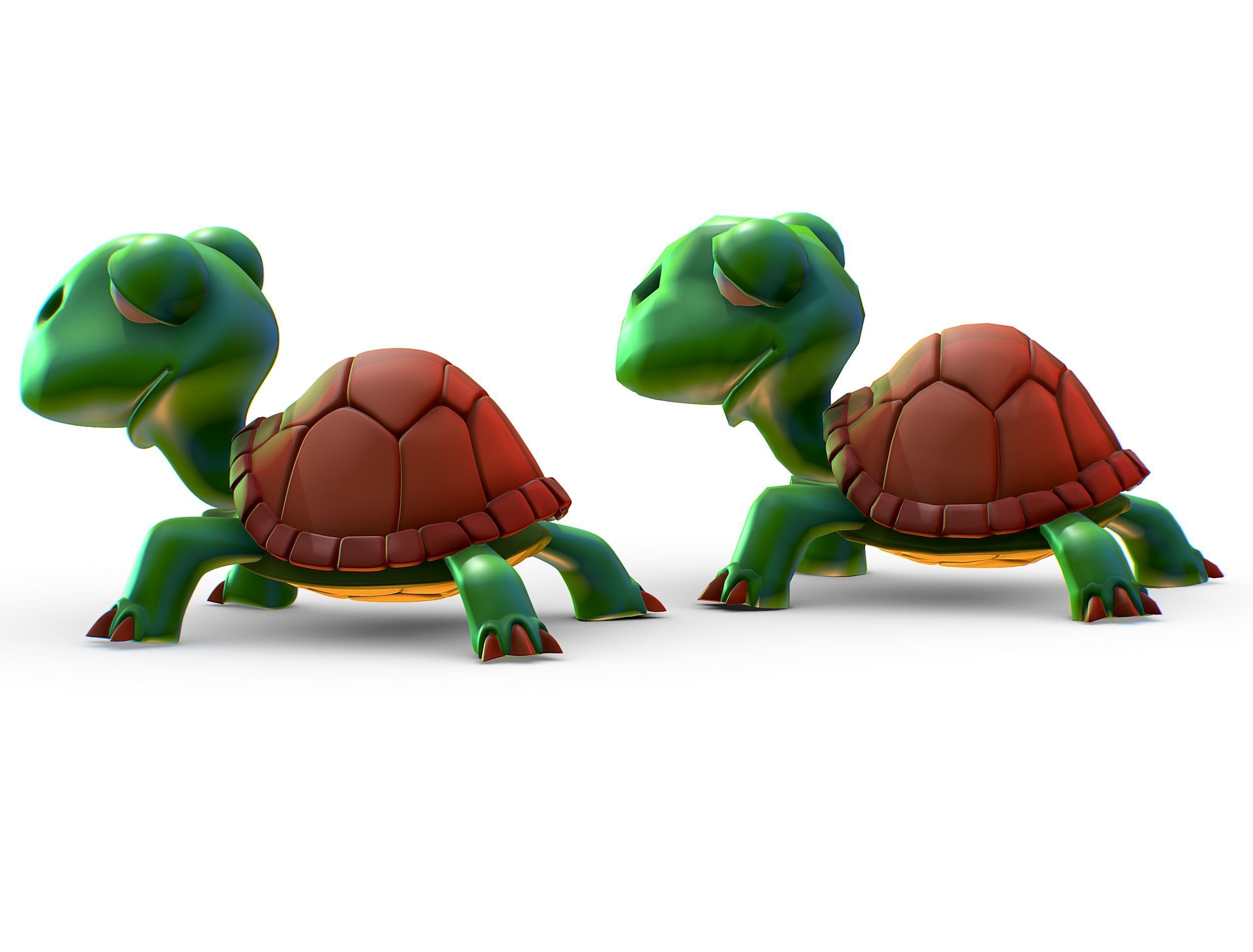 Hi-Poly Subdivision 3D Model Turtle Cartoon Low-poly 3D model_10