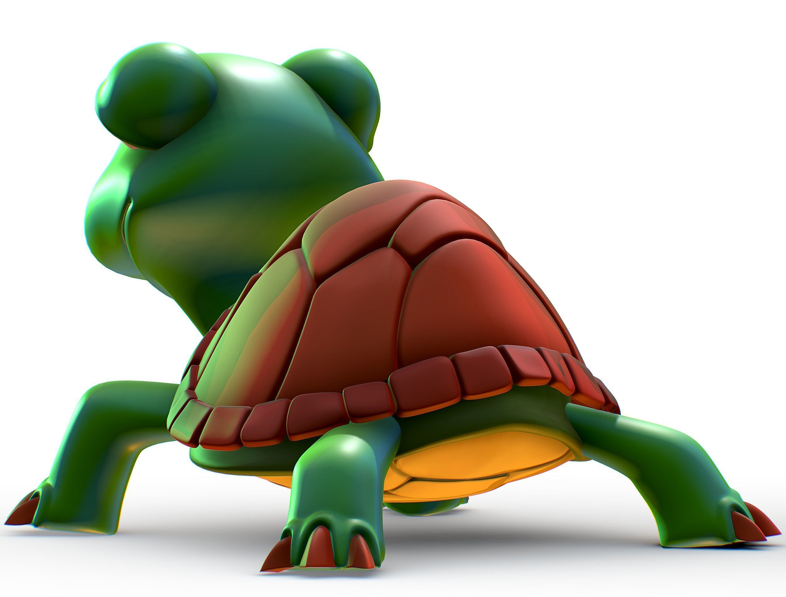 Hi-Poly Subdivision 3D Model Turtle Cartoon Low-poly 3D model_4