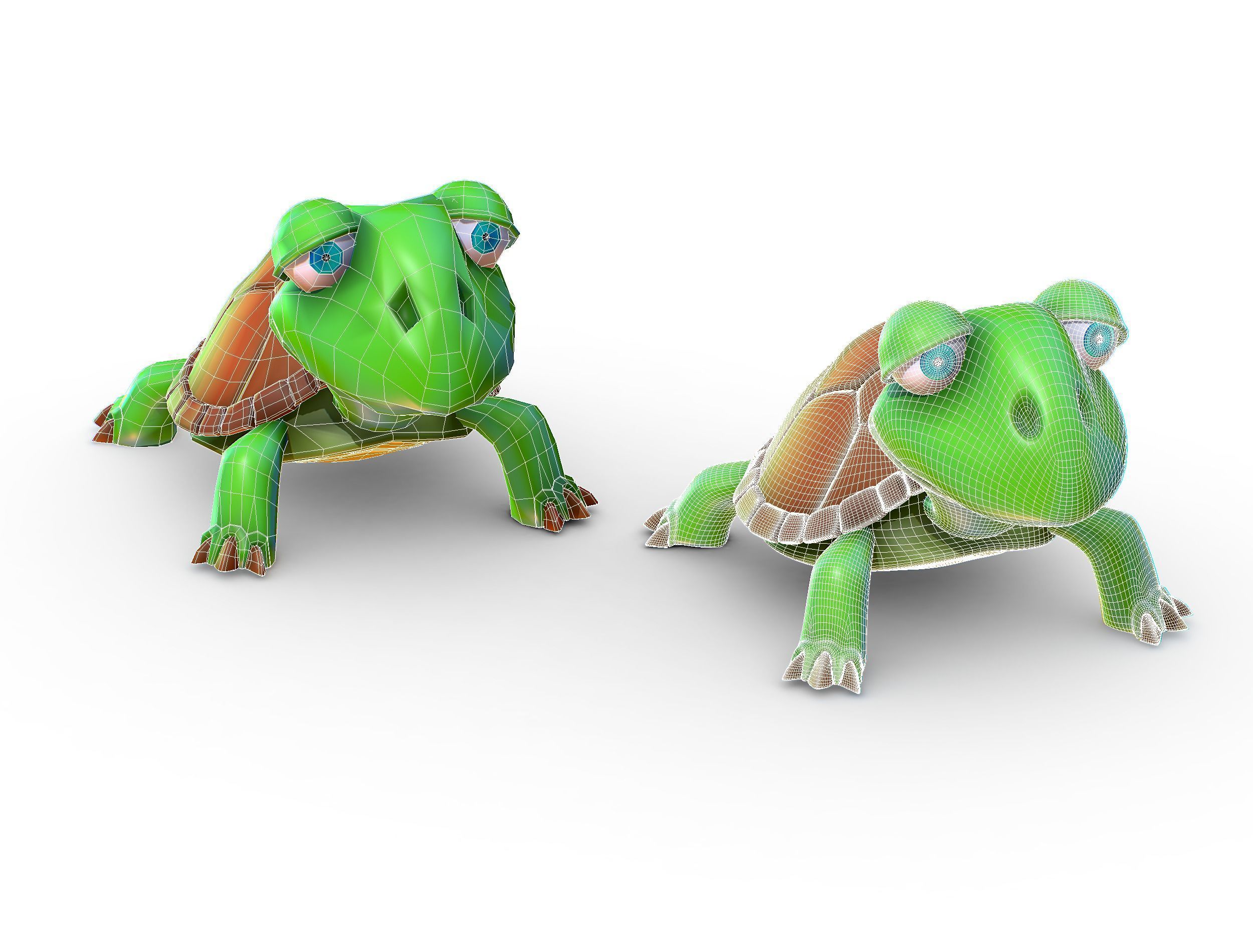 Hi-Poly Subdivision 3D Model Turtle Cartoon Low-poly 3D model_17