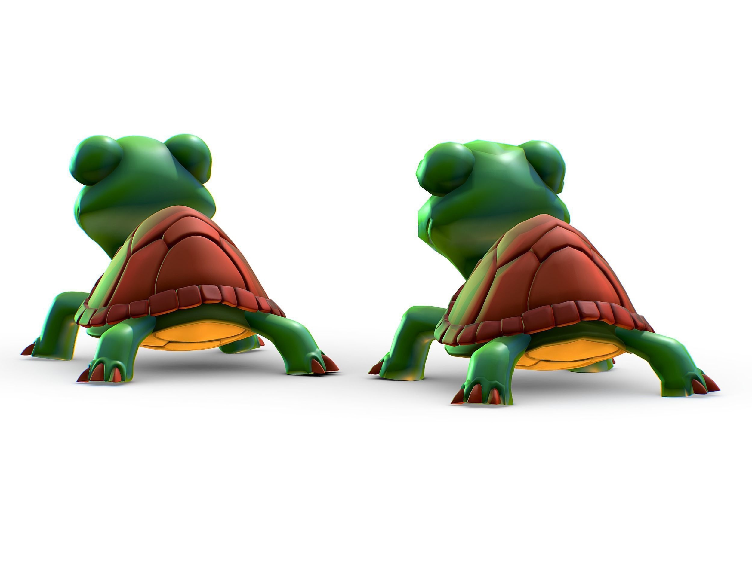 Hi-Poly Subdivision 3D Model Turtle Cartoon Low-poly 3D model_11