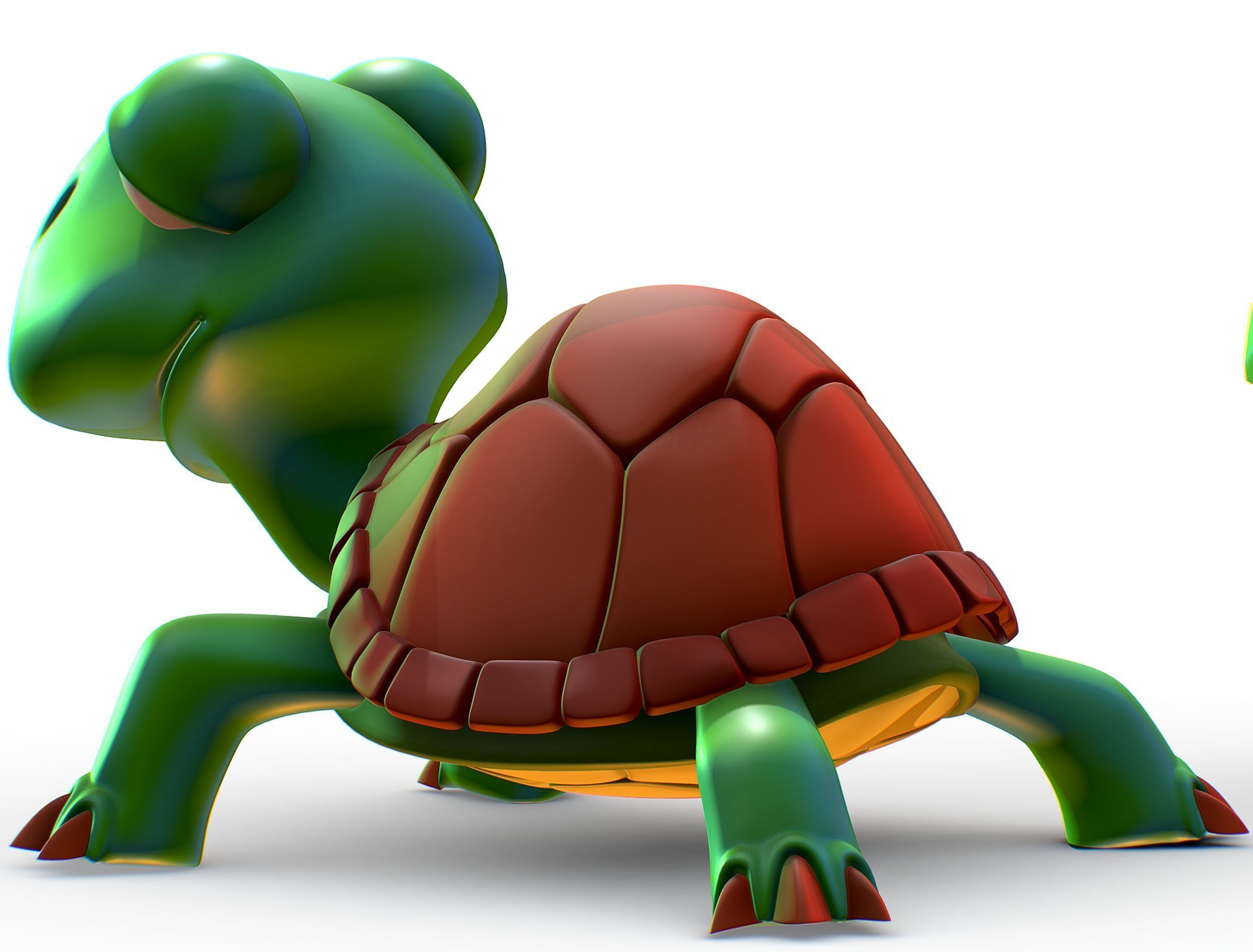 Hi-Poly Subdivision 3D Model Turtle Cartoon Low-poly 3D model_3
