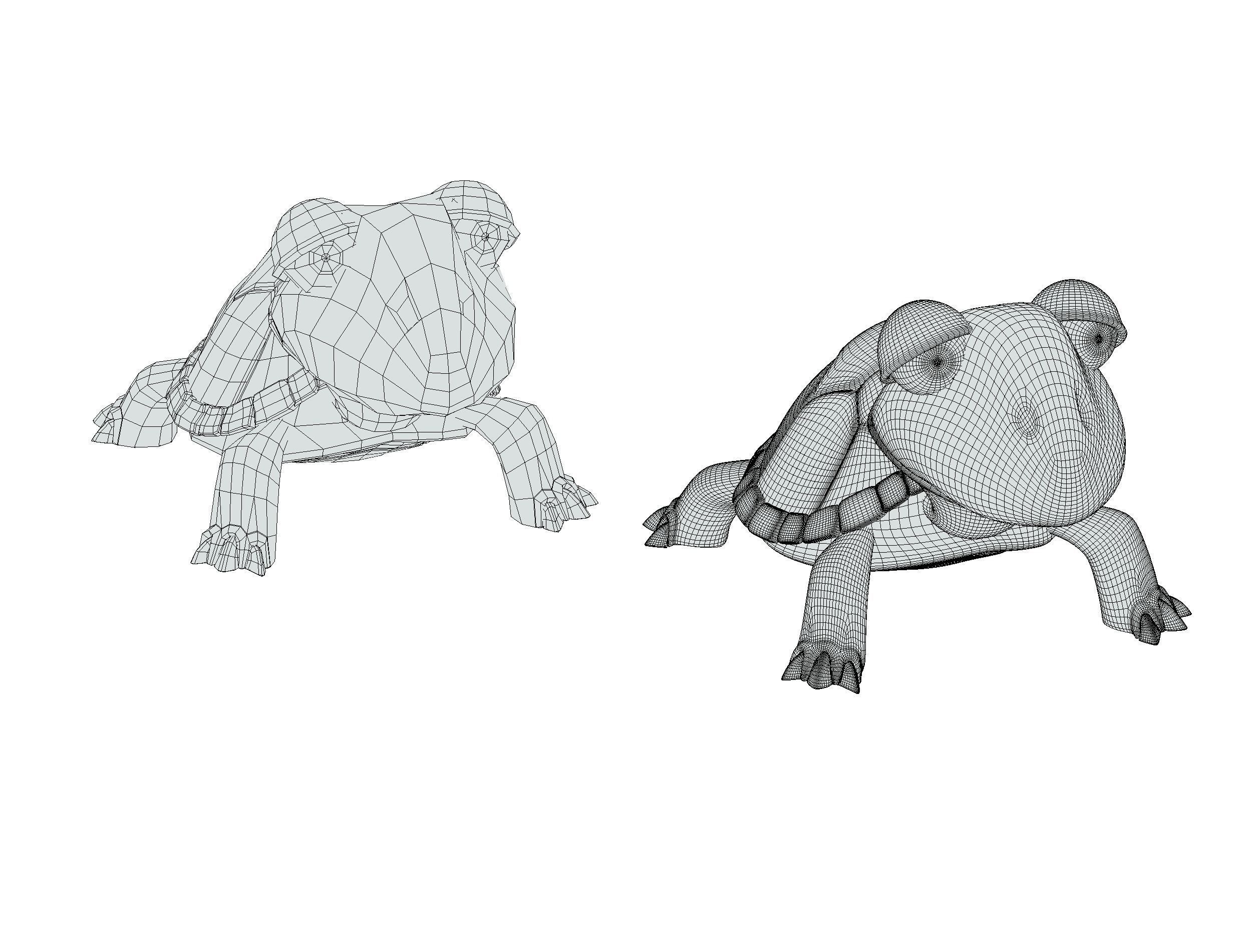 Hi-Poly Subdivision 3D Model Turtle Cartoon Low-poly 3D model_20