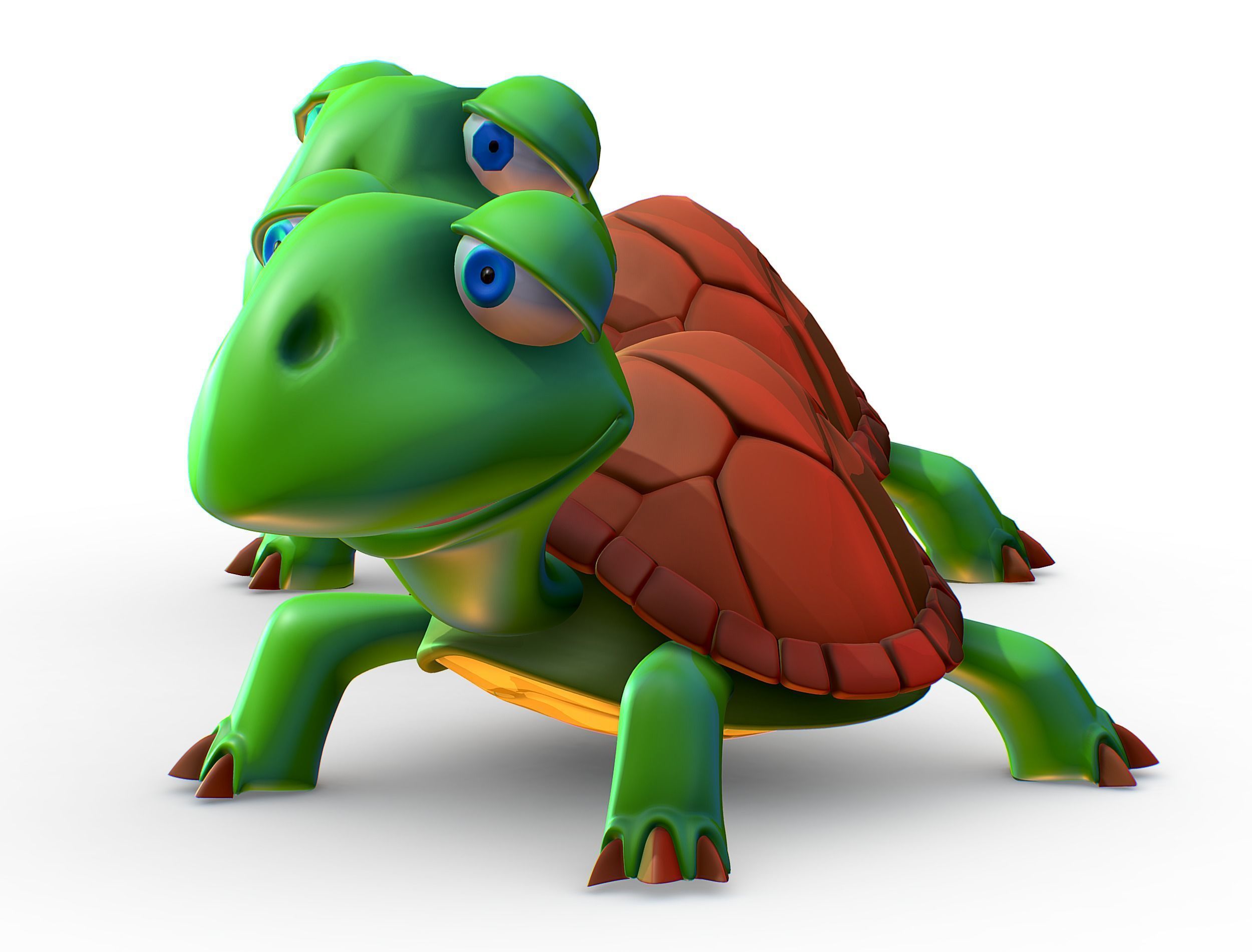 Hi-Poly Subdivision 3D Model Turtle Cartoon Low-poly 3D model_8