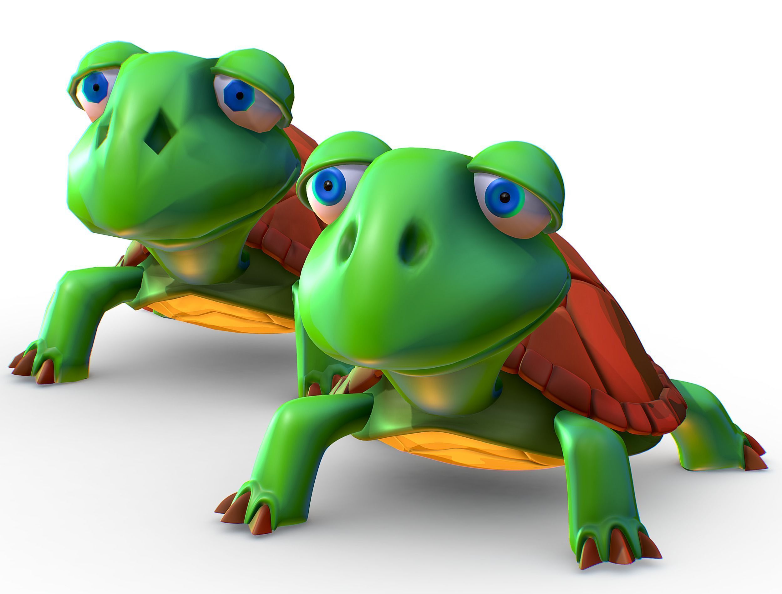 Hi-Poly Subdivision 3D Model Turtle Cartoon Low-poly 3D model_7