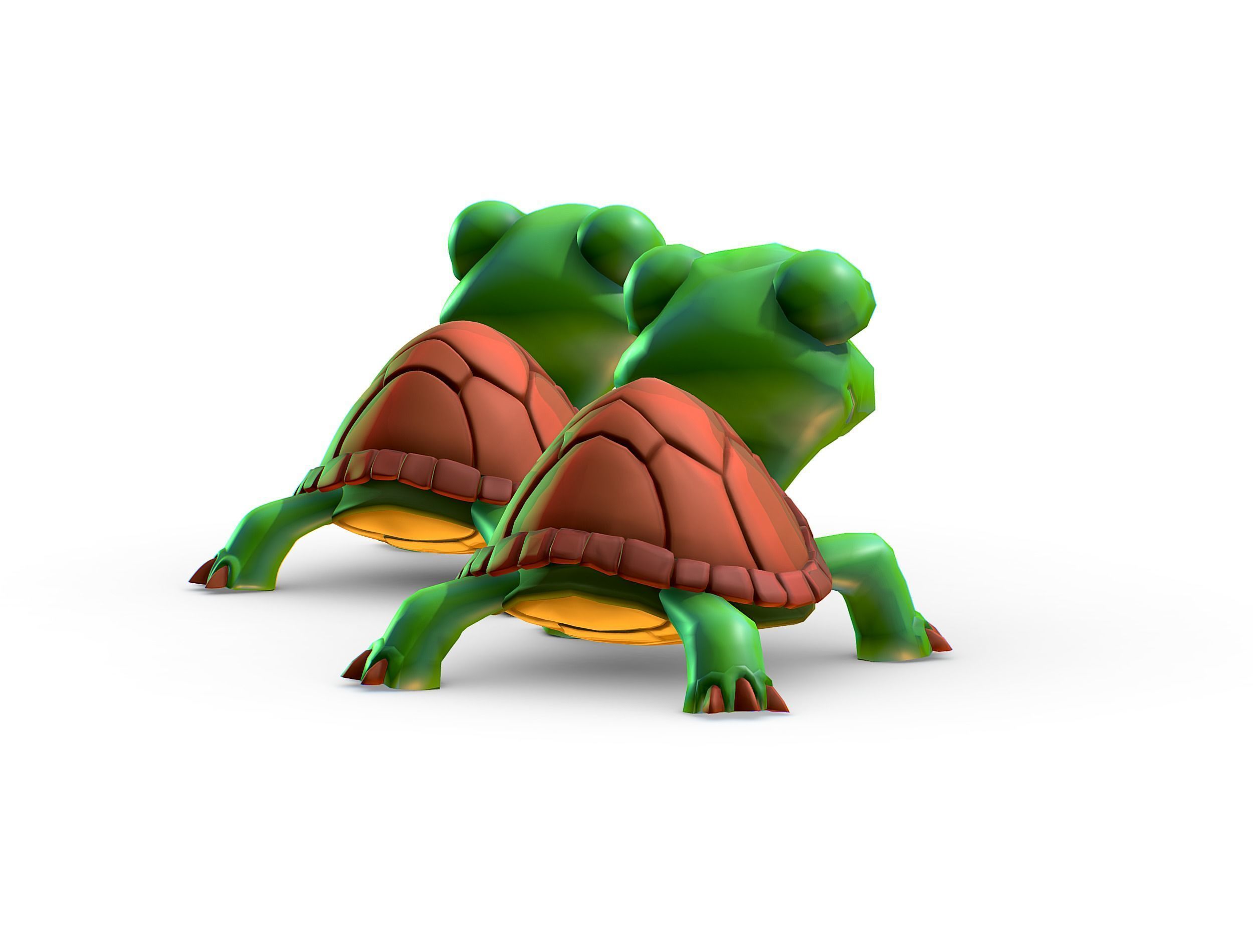 Hi-Poly Subdivision 3D Model Turtle Cartoon Low-poly 3D model_12