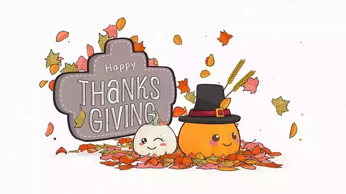 Thanksgiving Pumpkin and Celebration 3D model