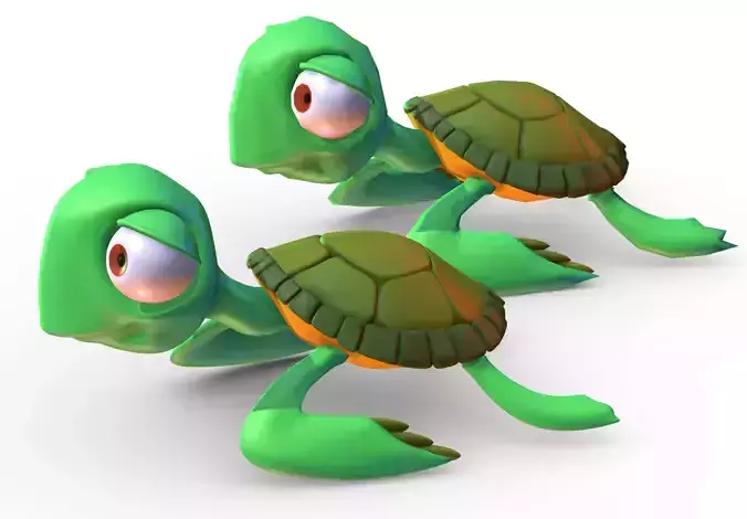 Hi-Poly Subdivision 3D Model Turtle Cartoon