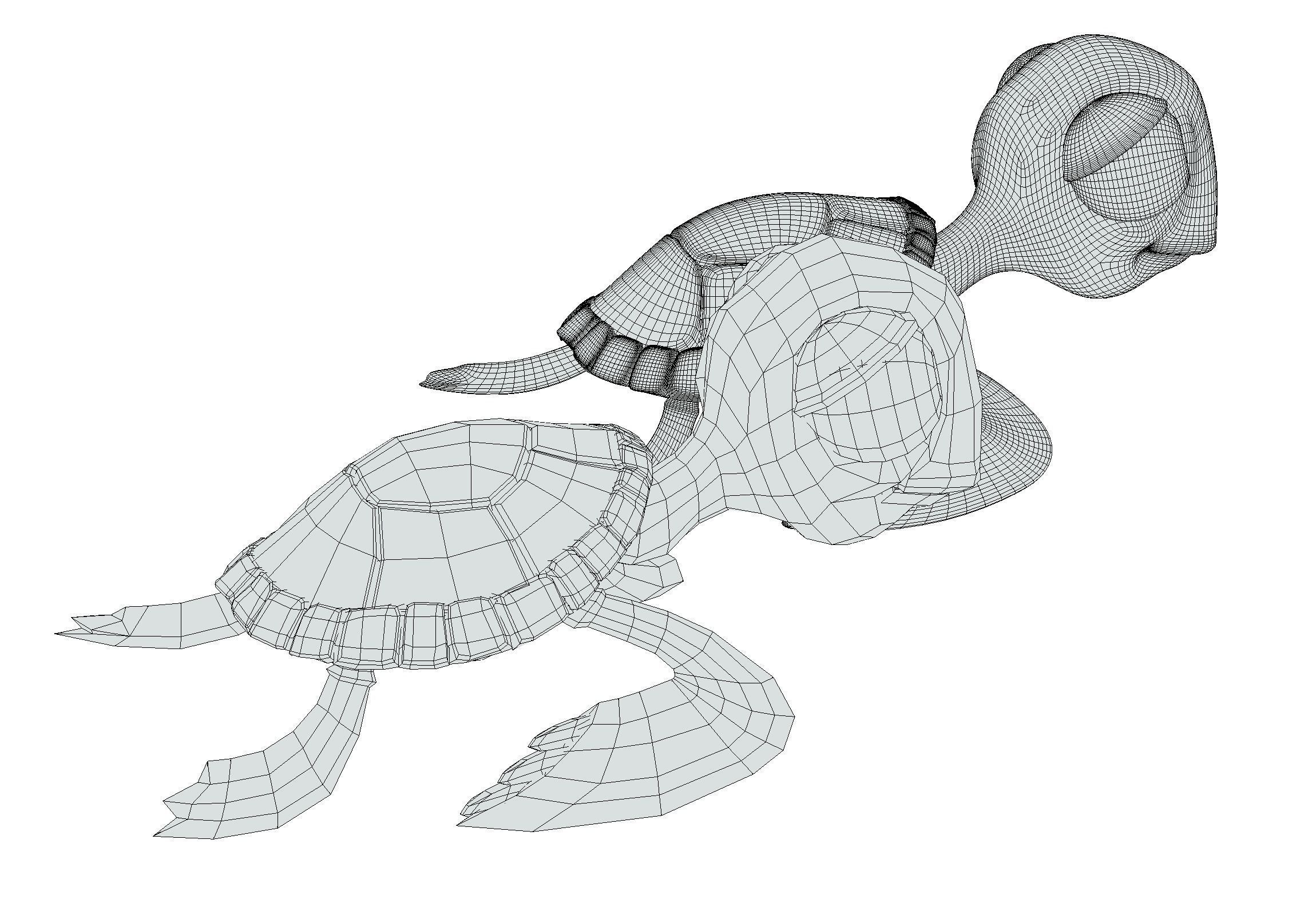 Hi-Poly Subdivision 3D Model Turtle Cartoon 3D model_24