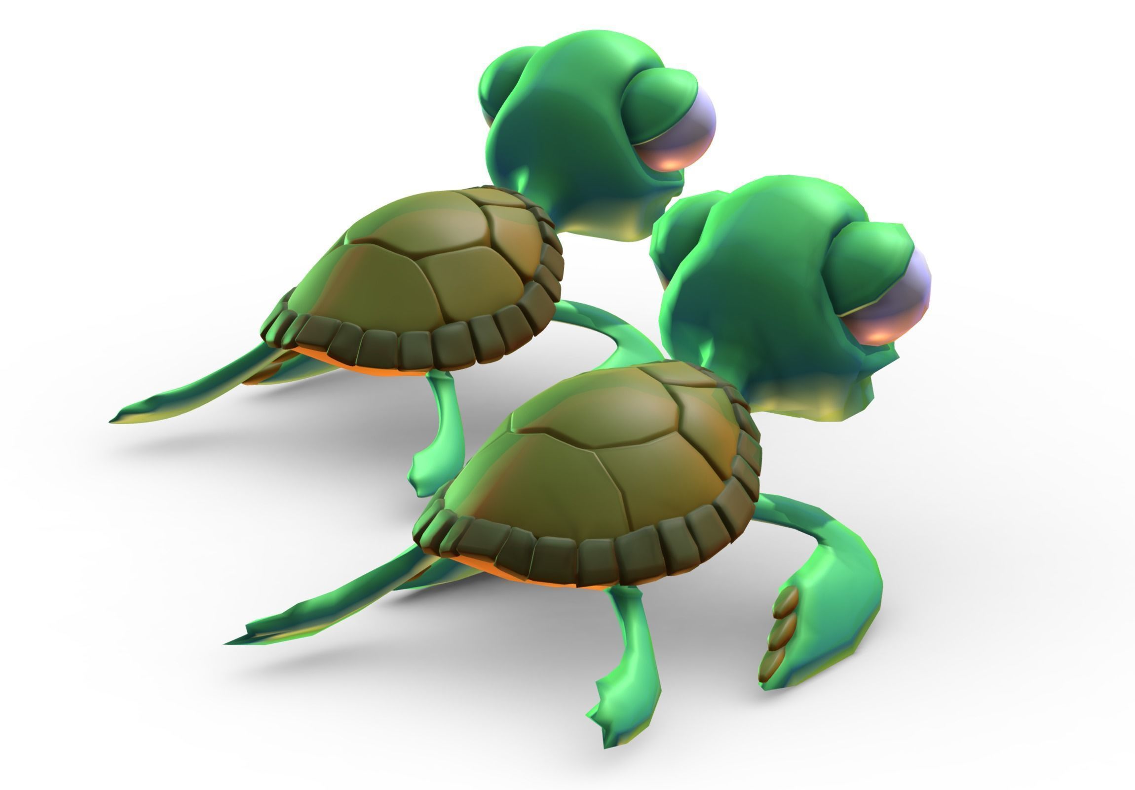 Hi-Poly Subdivision 3D Model Turtle Cartoon 3D model_6